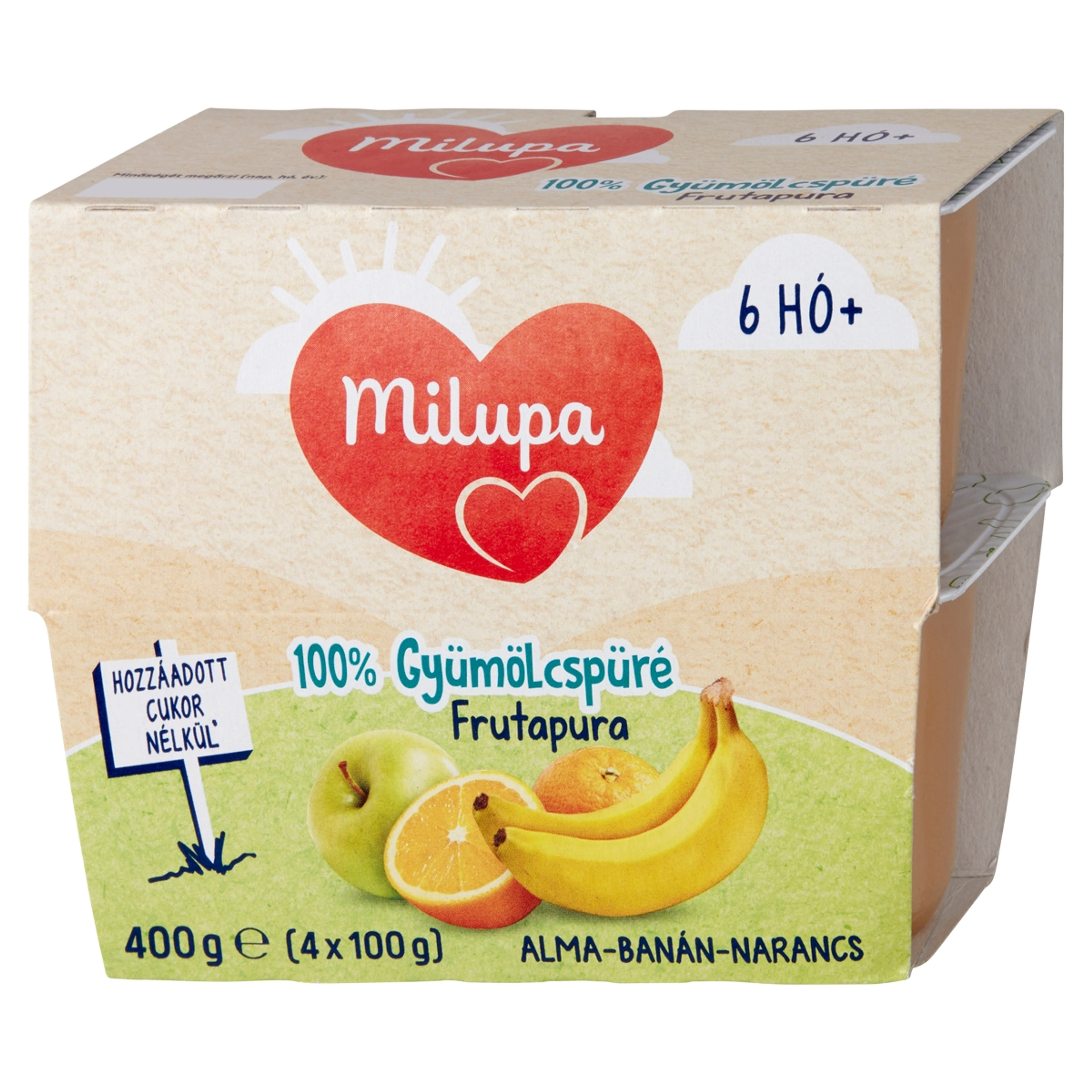 Milupa Frutapura Gyümölcspüré Alma- Narancs- Banán 6-36 Hónapos Kor Között - 4x100 g-3