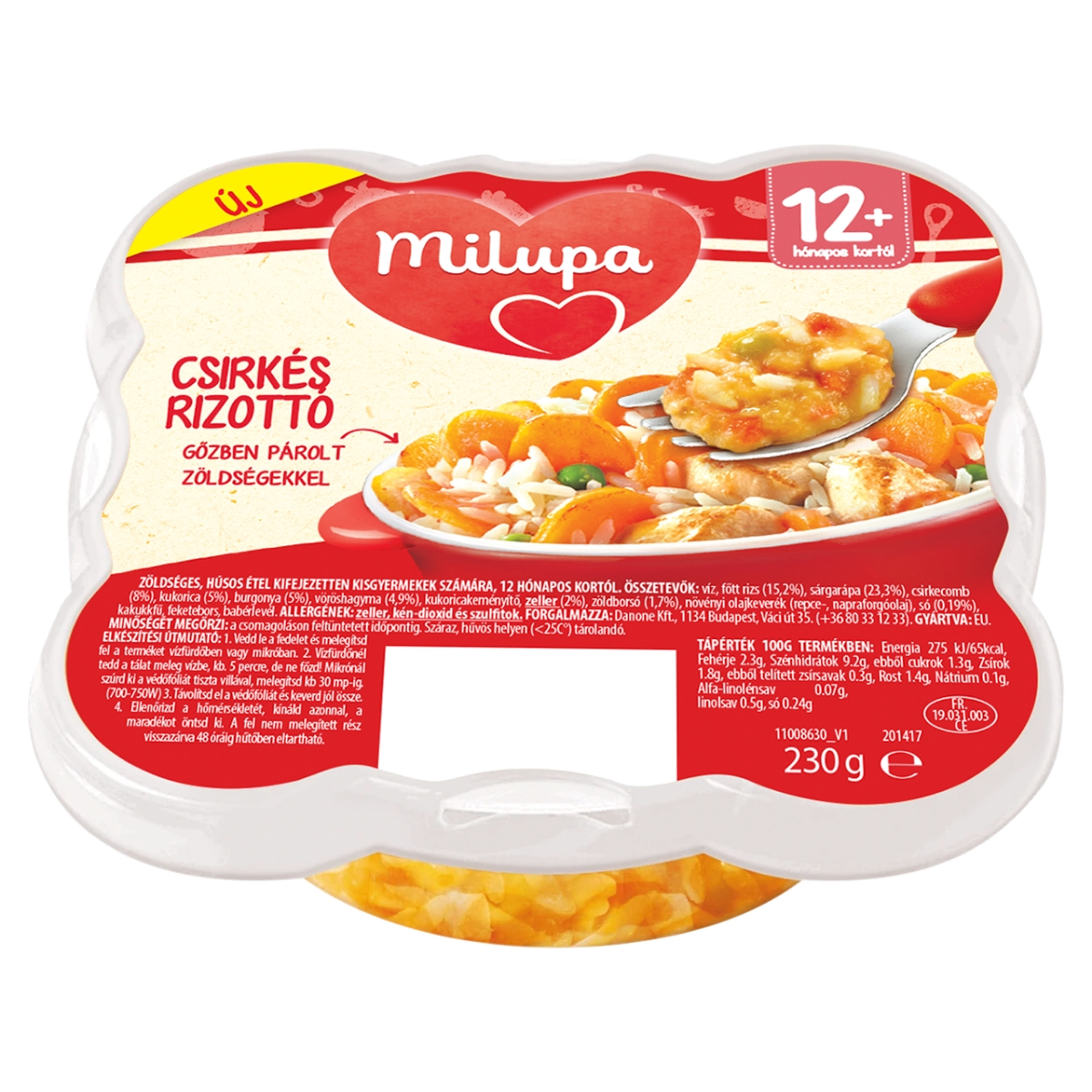 Milupa csirkés rizottó répával és borsóval 12 hónapos kortól - 230 g-1