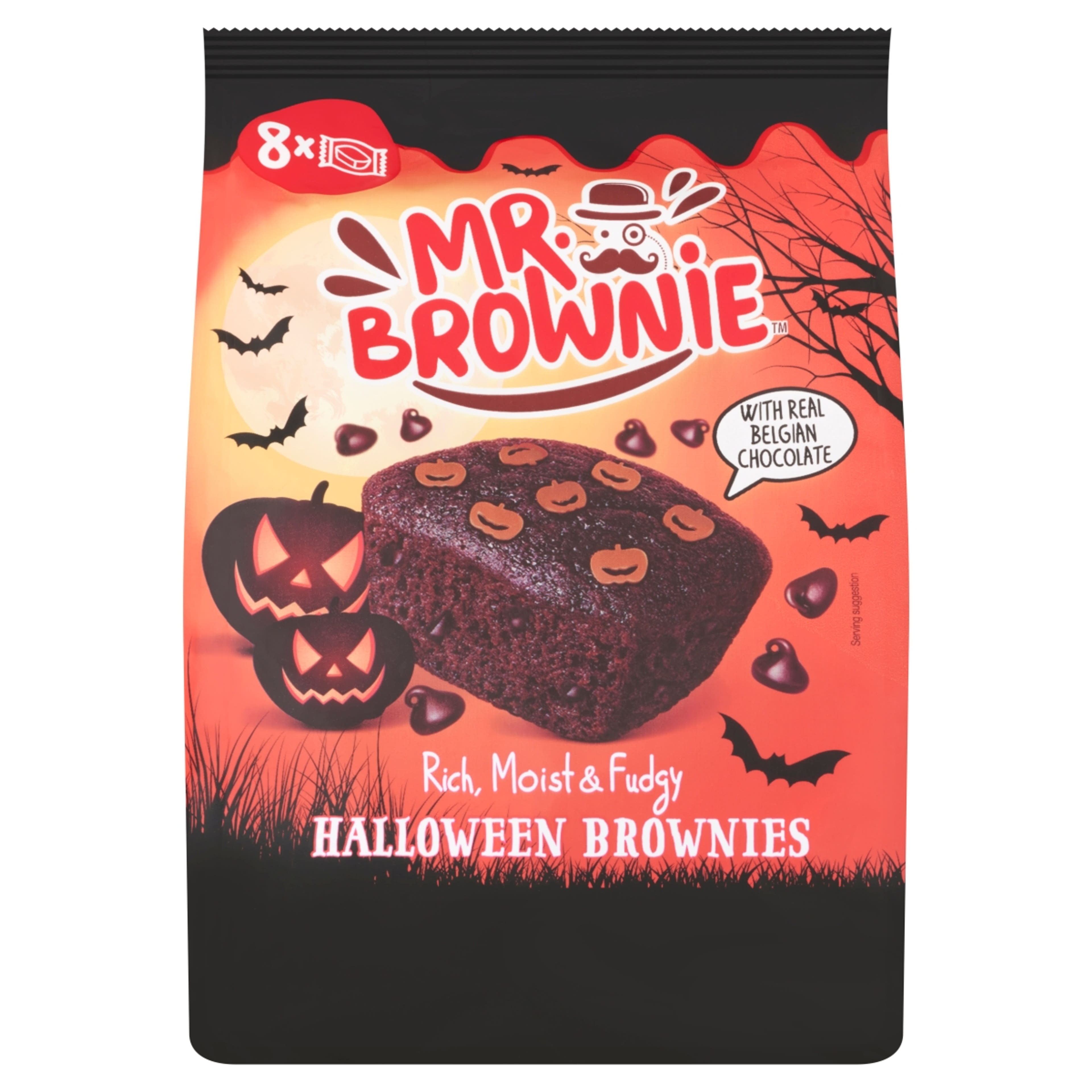 Mr.Brownie Halloween brownie belga csokoládéval és cukorka szórással - 200 g