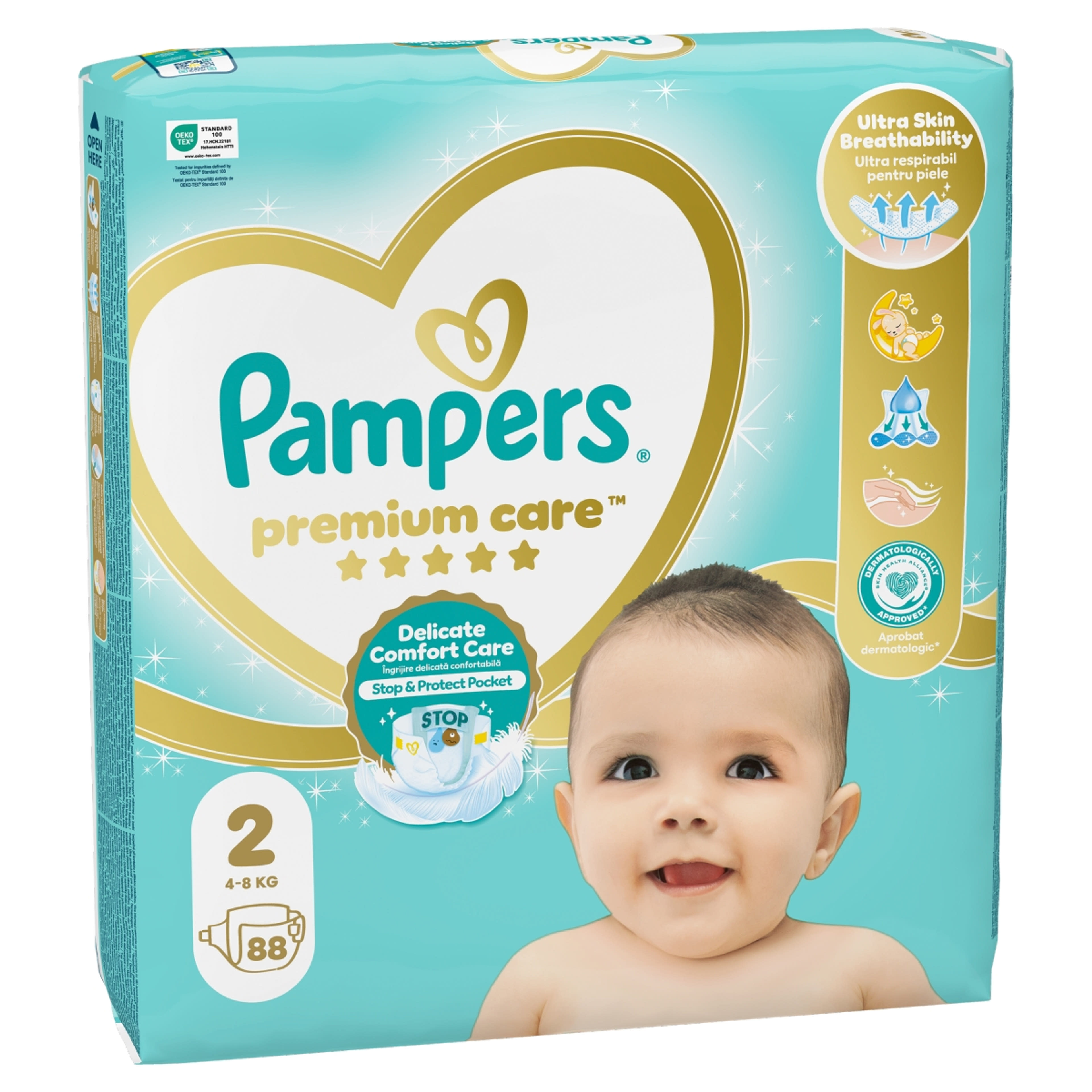 Pampers Premium Care pelenka, 2-es méret, 4kg - 8kg - 88 db-2