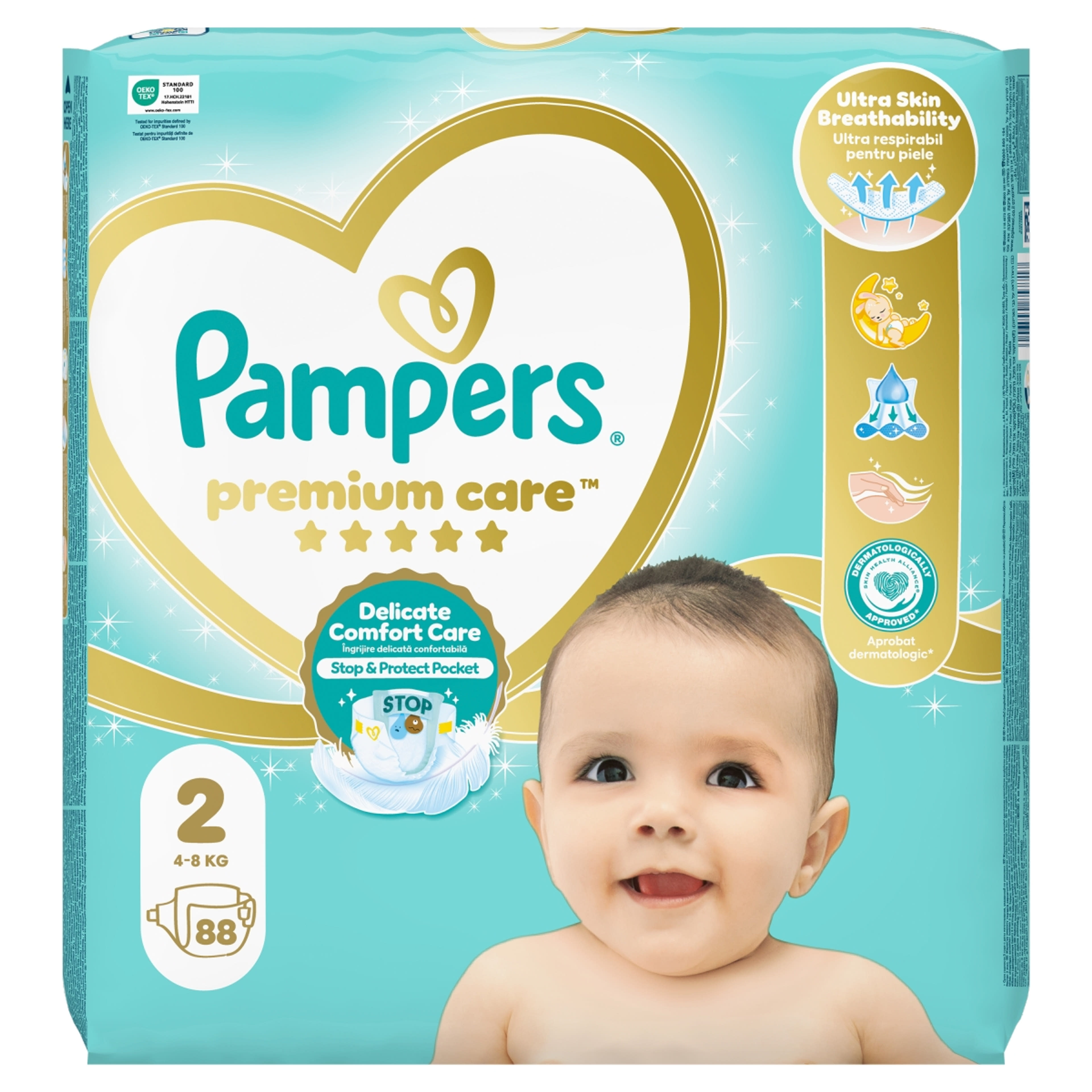 Pampers Premium Care pelenka, 2-es méret, 4kg - 8kg - 88 db