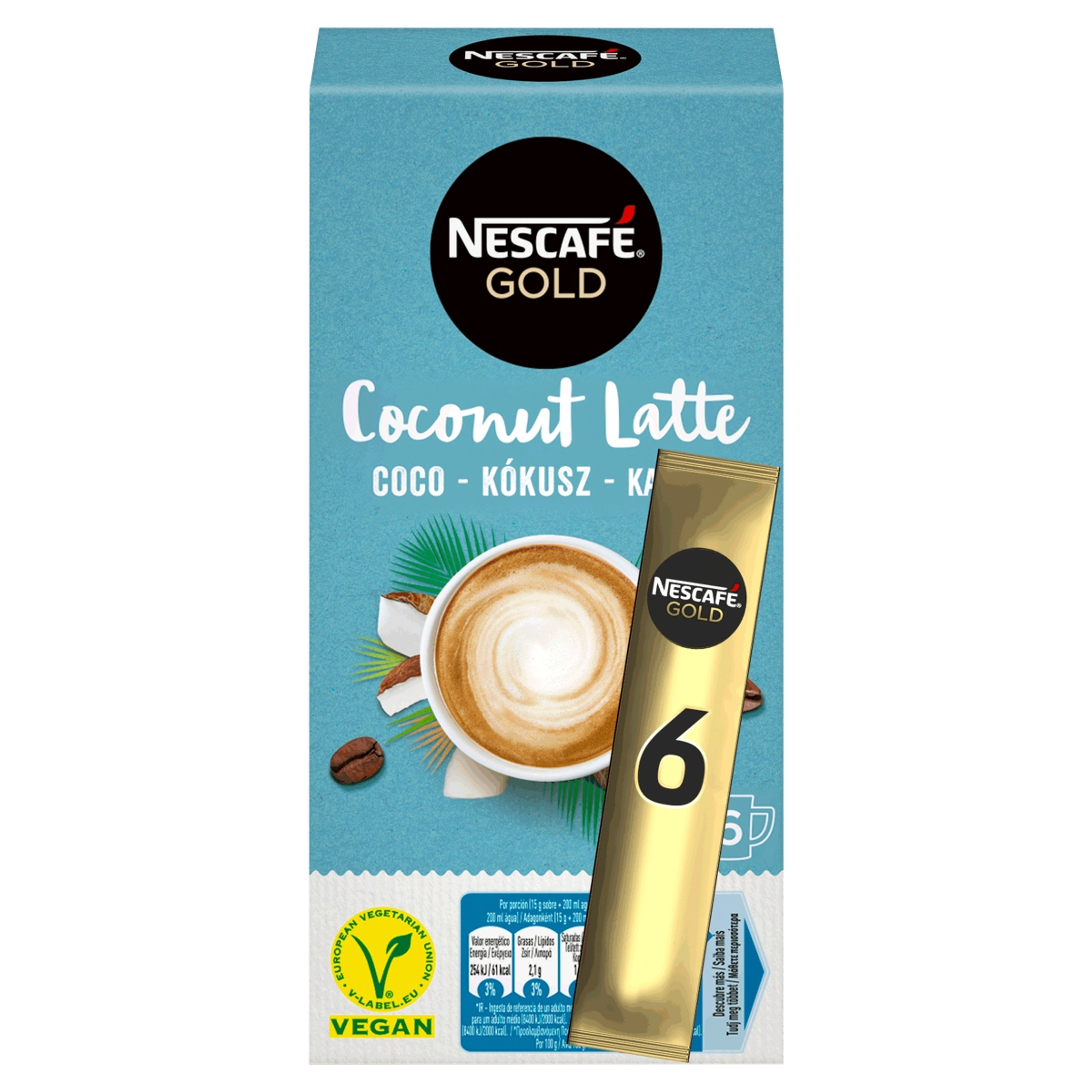 Nescafé Gold kókuszos latte vegán instant kávé - 6 db-3