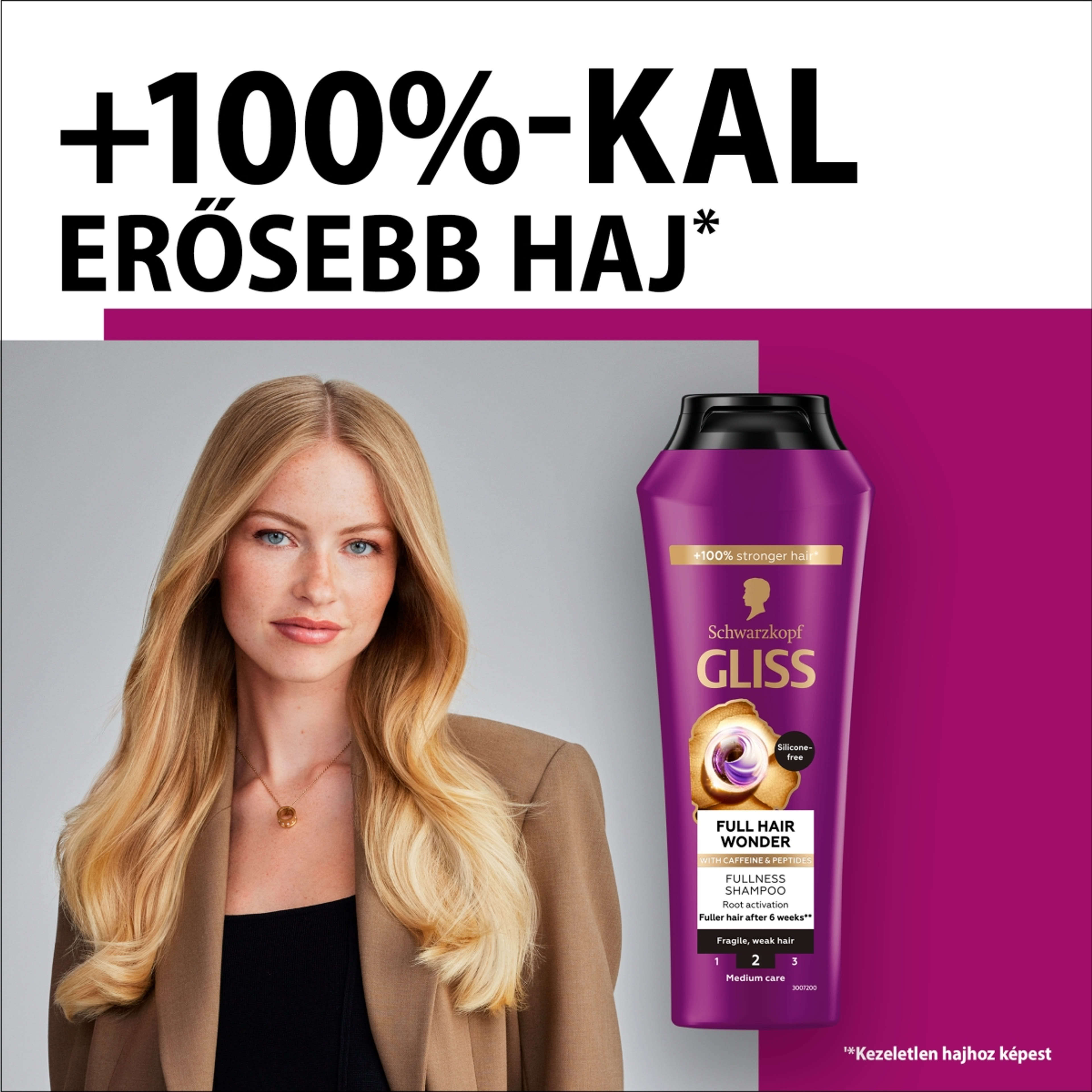 Schwarzkopf Gliss Full Hair Wonder sampon koffeinnel + peptidekkel - 250 ml-2
