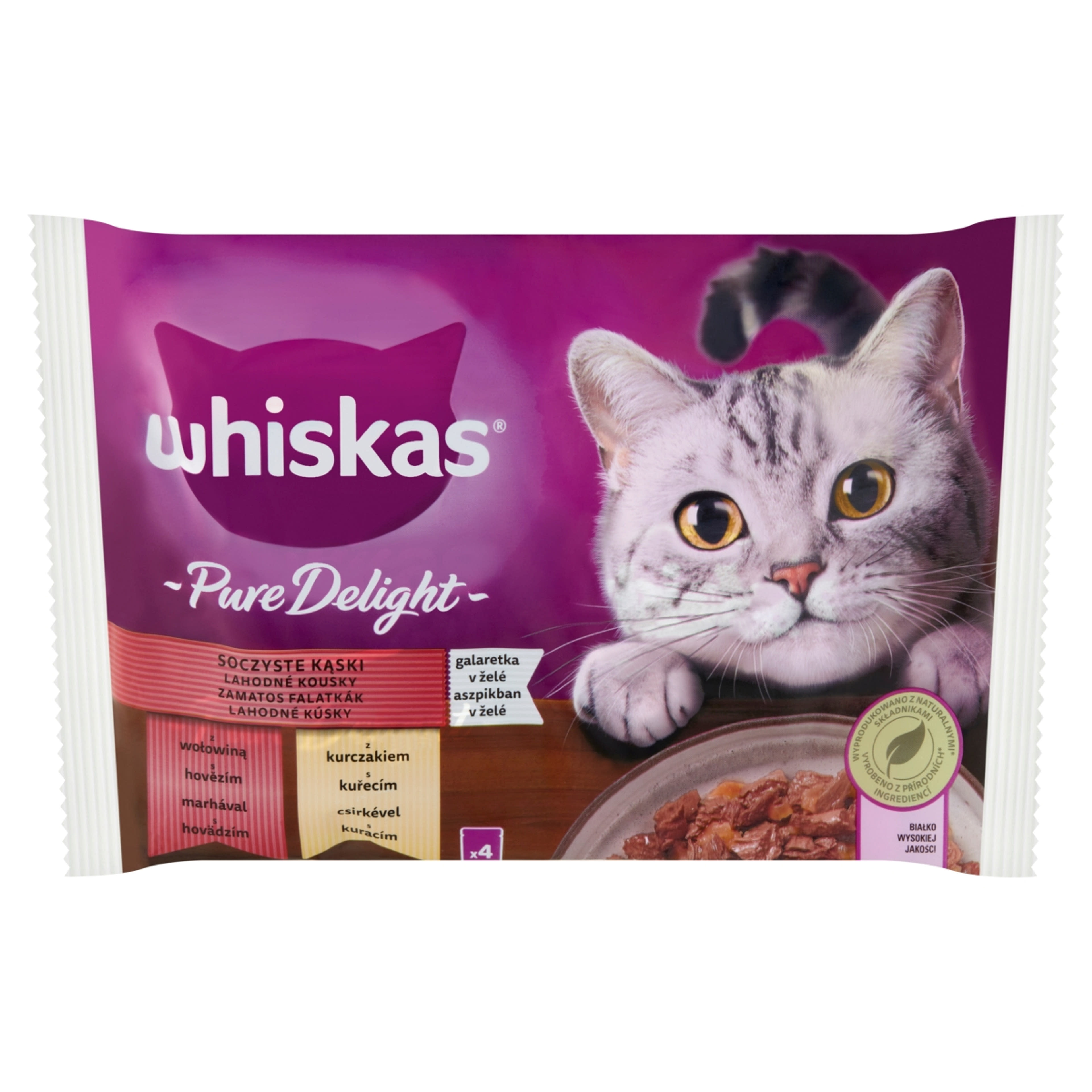 Whiskas Pure Delight teljes értékű nedves eledel felnőtt macskáknak 4 x 85 g - 340 g-2