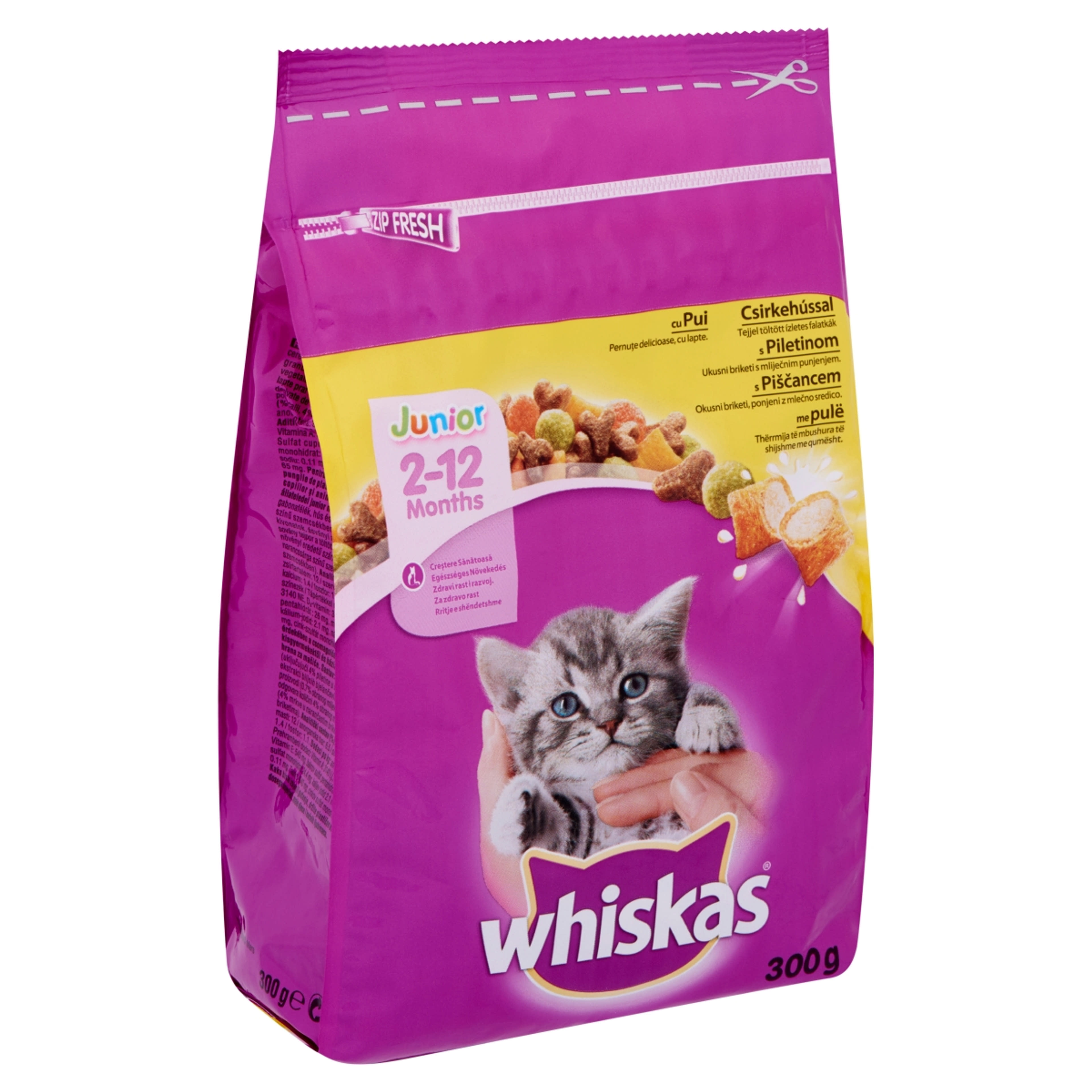 Whiskas Junior teljes értékű szárazeledel macskáknak, csirkehússal - 300 g-2