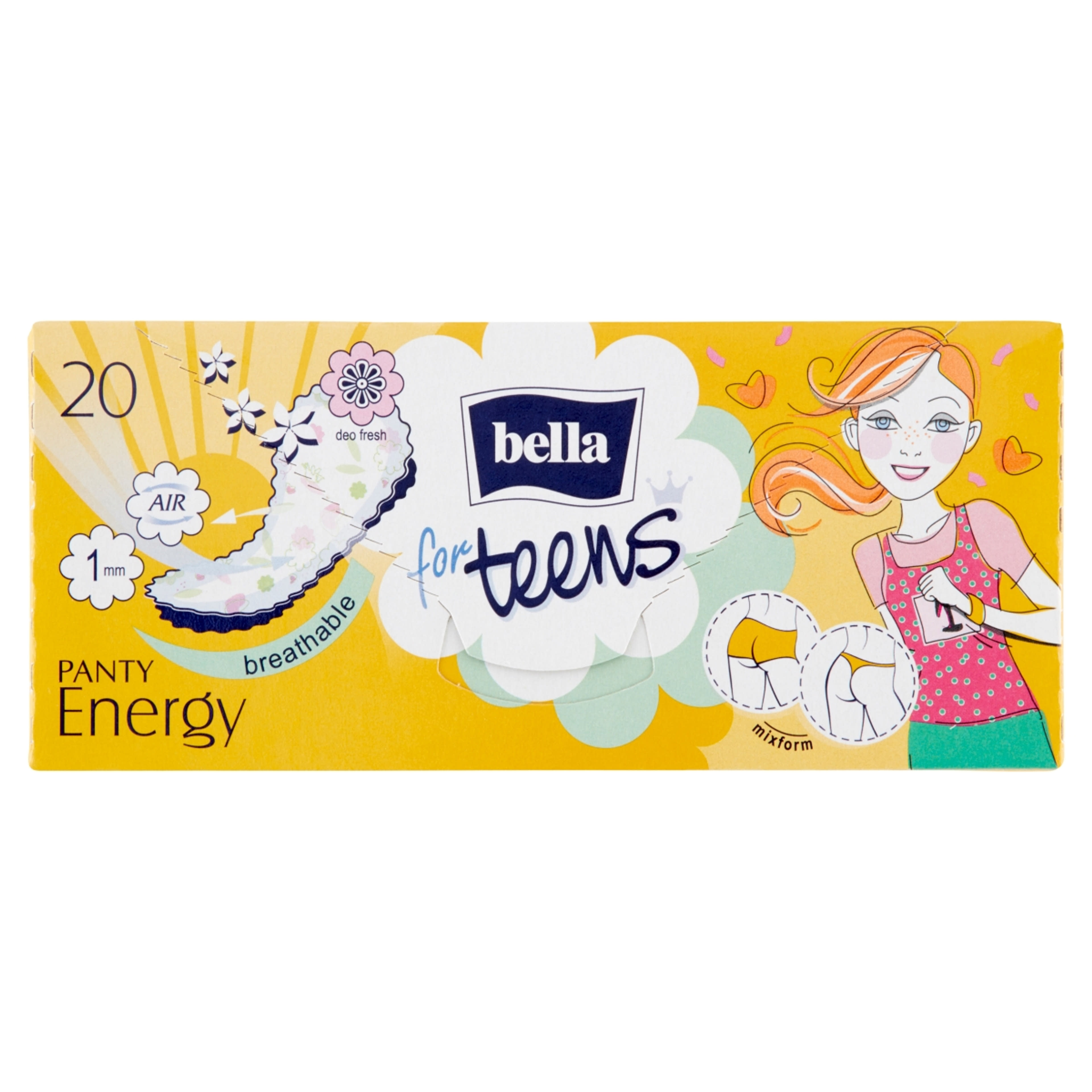 Bella For Teens Energy vékony, légáteresztő tisztasági betét - 20 db-2