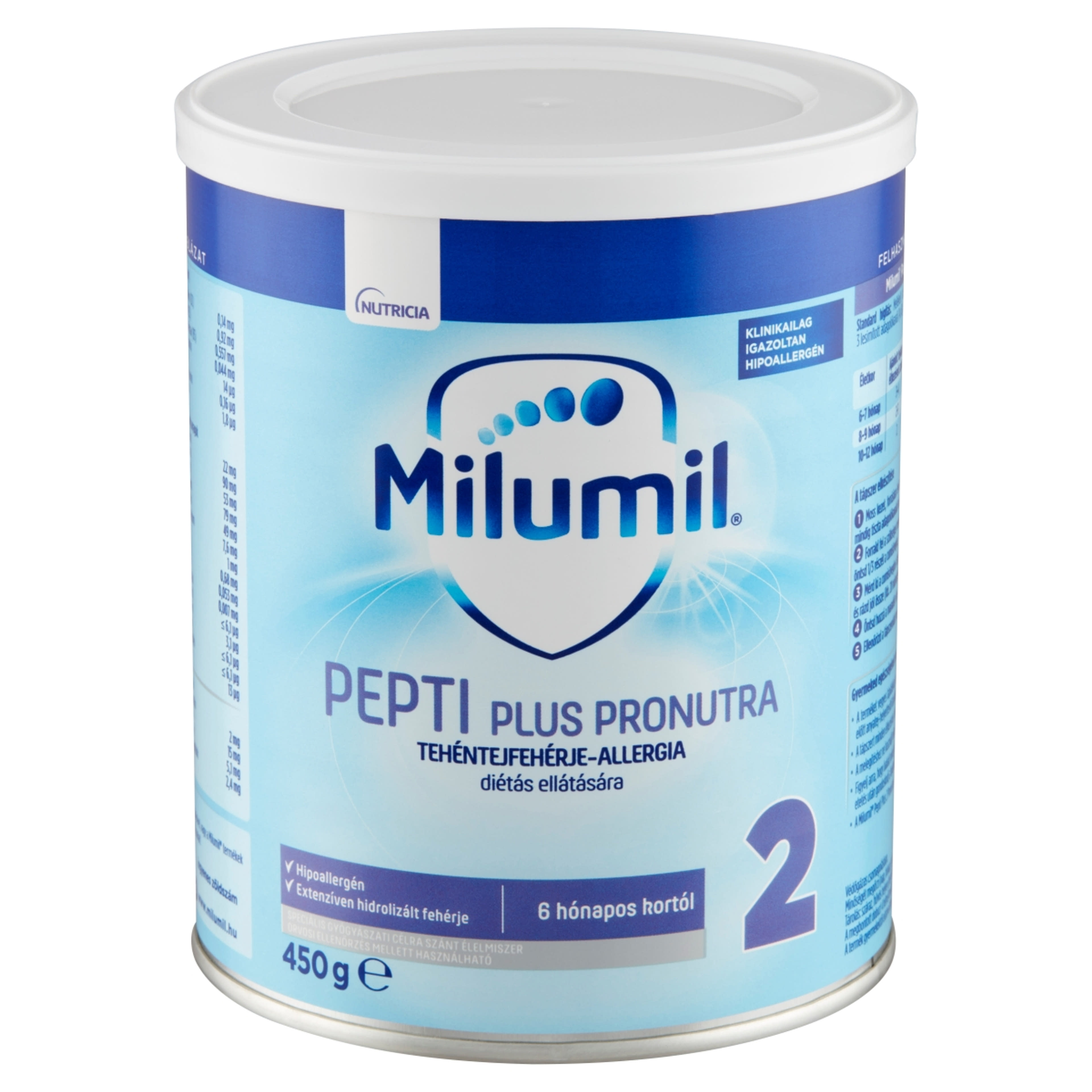 Milumil Pepti Plus 2 Pronutra speciális gyógyászati célra szánt élelmiszer 6 hónapos kortól - 450 g-2