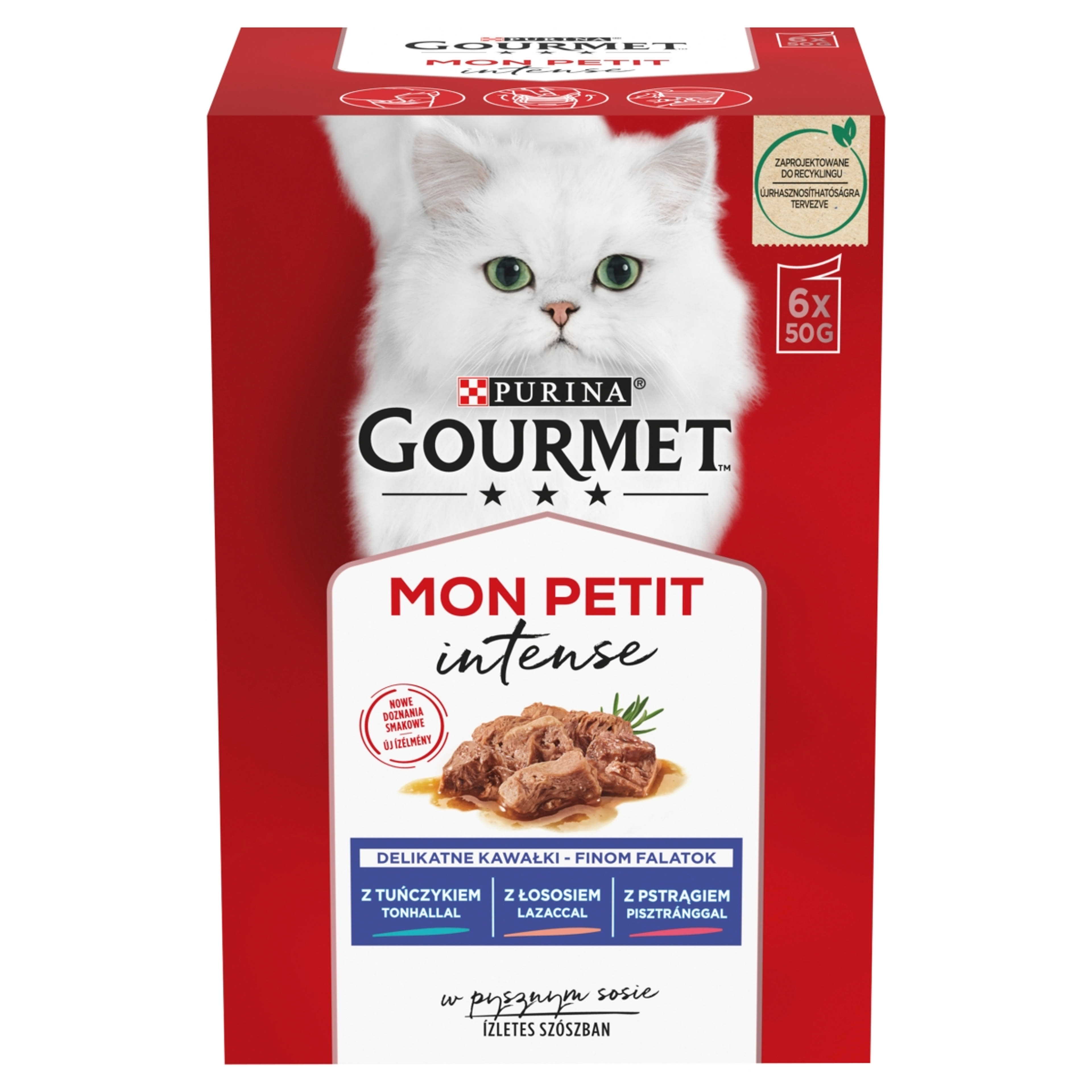 Gourmet Mon Petit alutasak macskáknak, tonhal,lazac,pisztráng (6x50 g) - 300 g