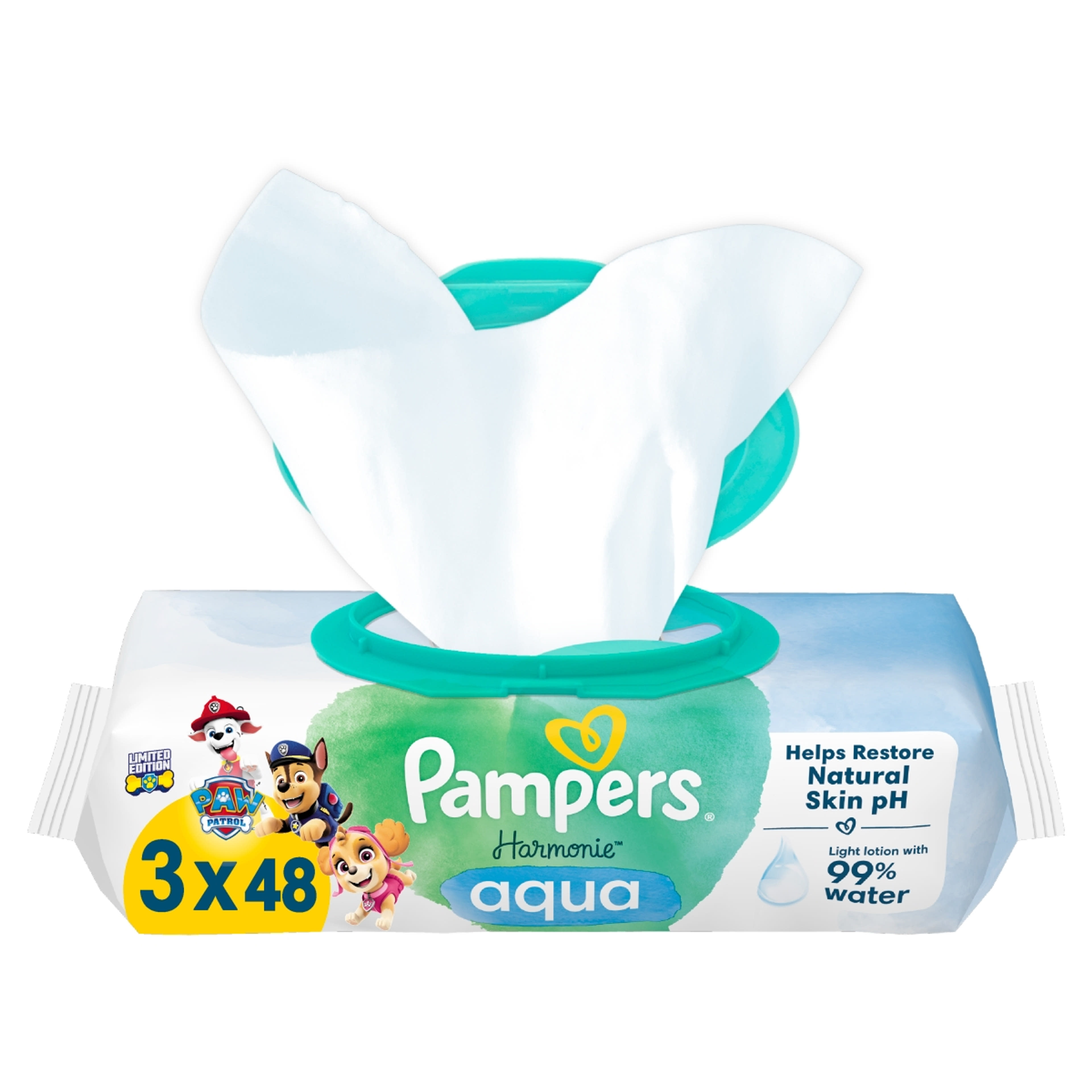 Pampers Harmonie Aqua nedves baba törlőkendő 3x48 db - 144 db-7