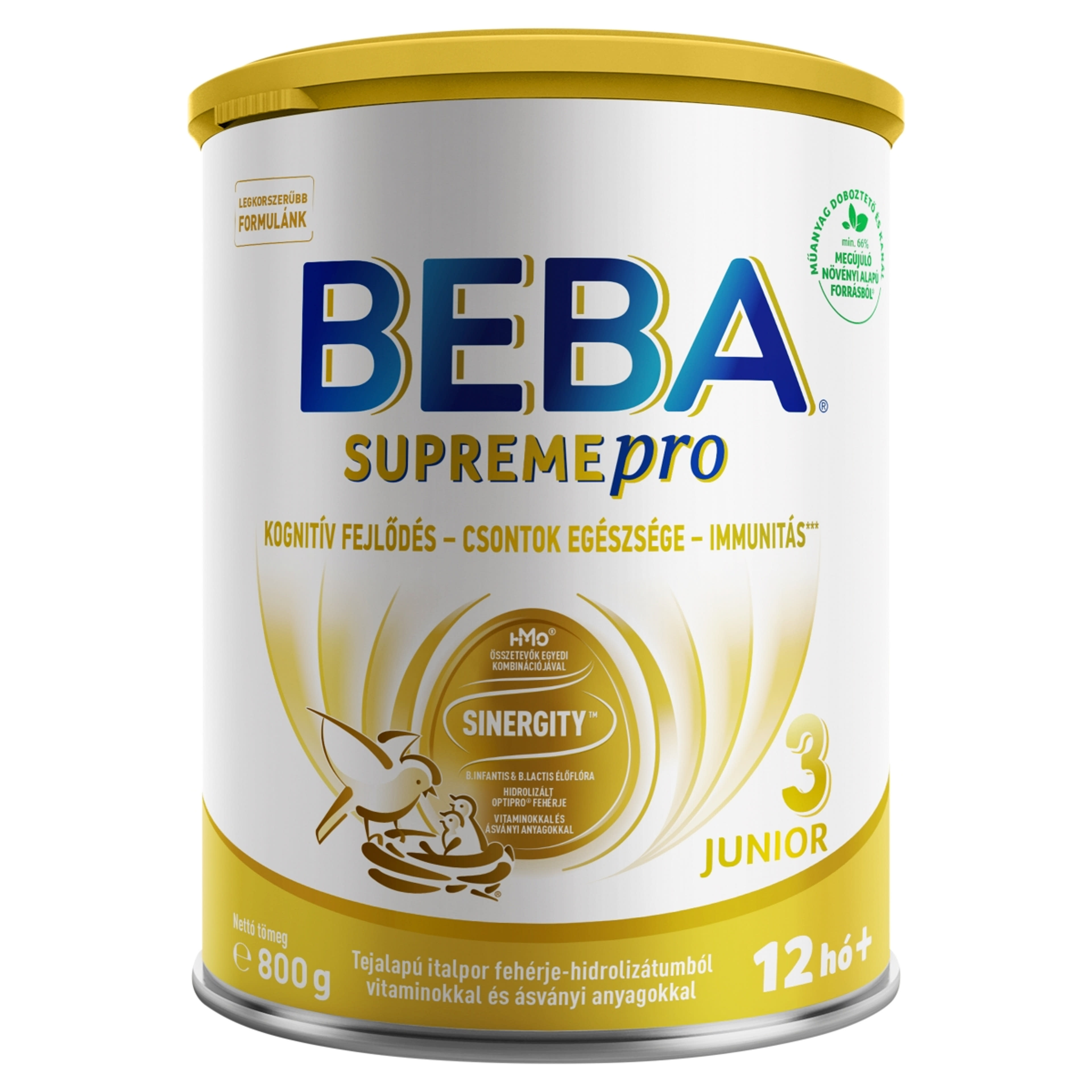 Beba Supremepro 3 Junior tejalapú italpor fehérje-hidrolizátumból vitaminokkal és ásványi anyagokkal - 800 g-1