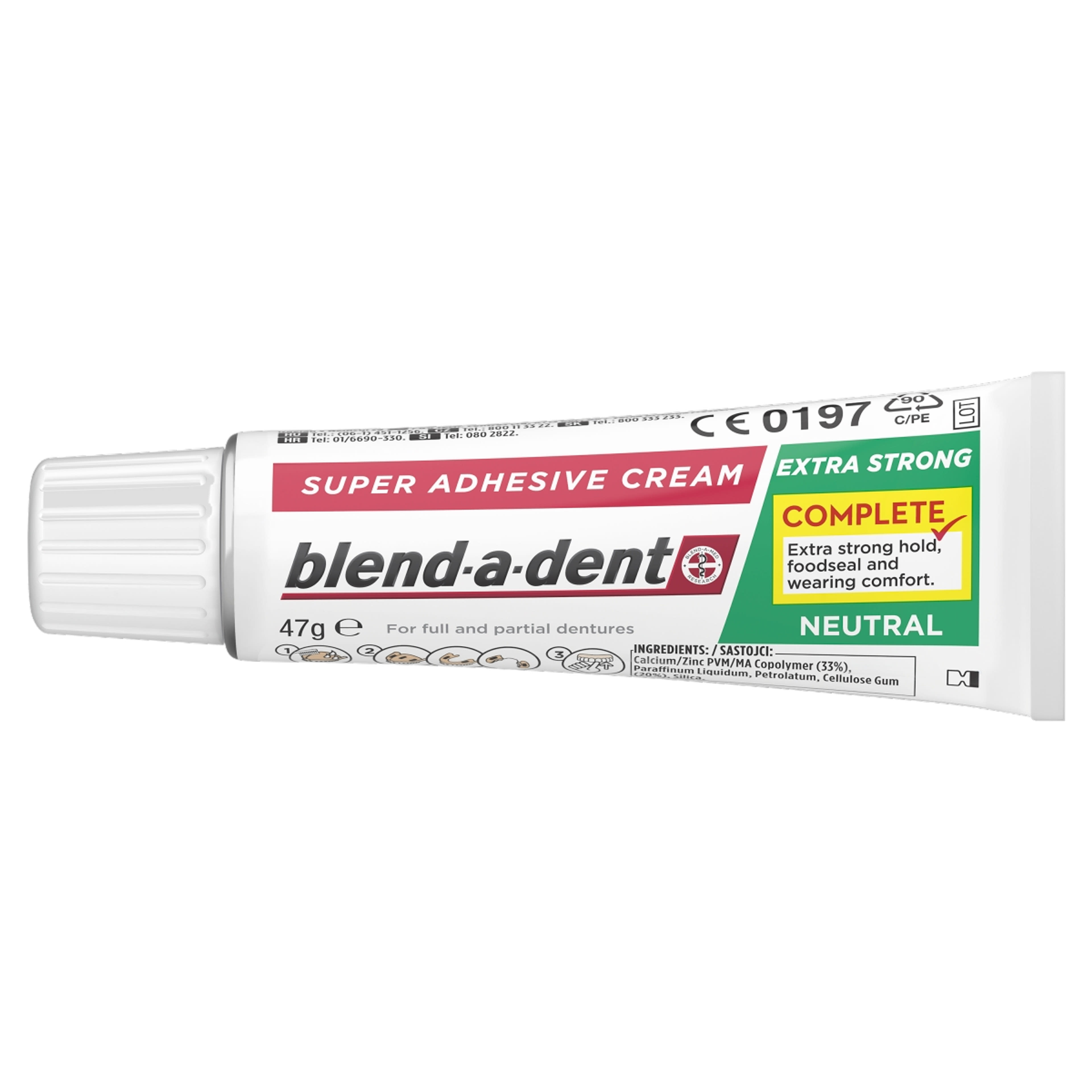 Blend-a-Dent Complete Semleges ízű műfogsorragasztó - 47 g-8