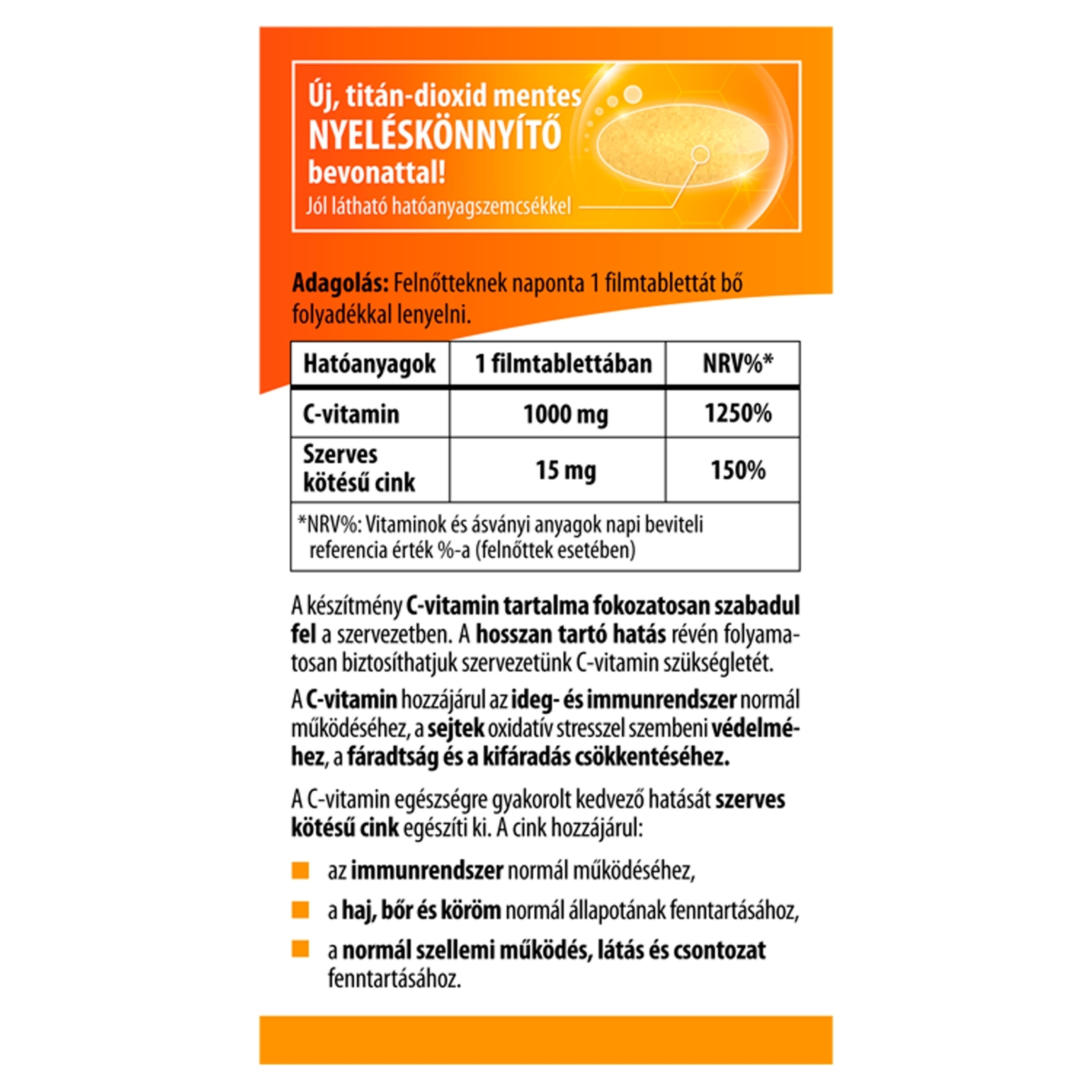 Bioco C+cink retard C-vitamin 1000 mg filmtabletta - 100 db-2