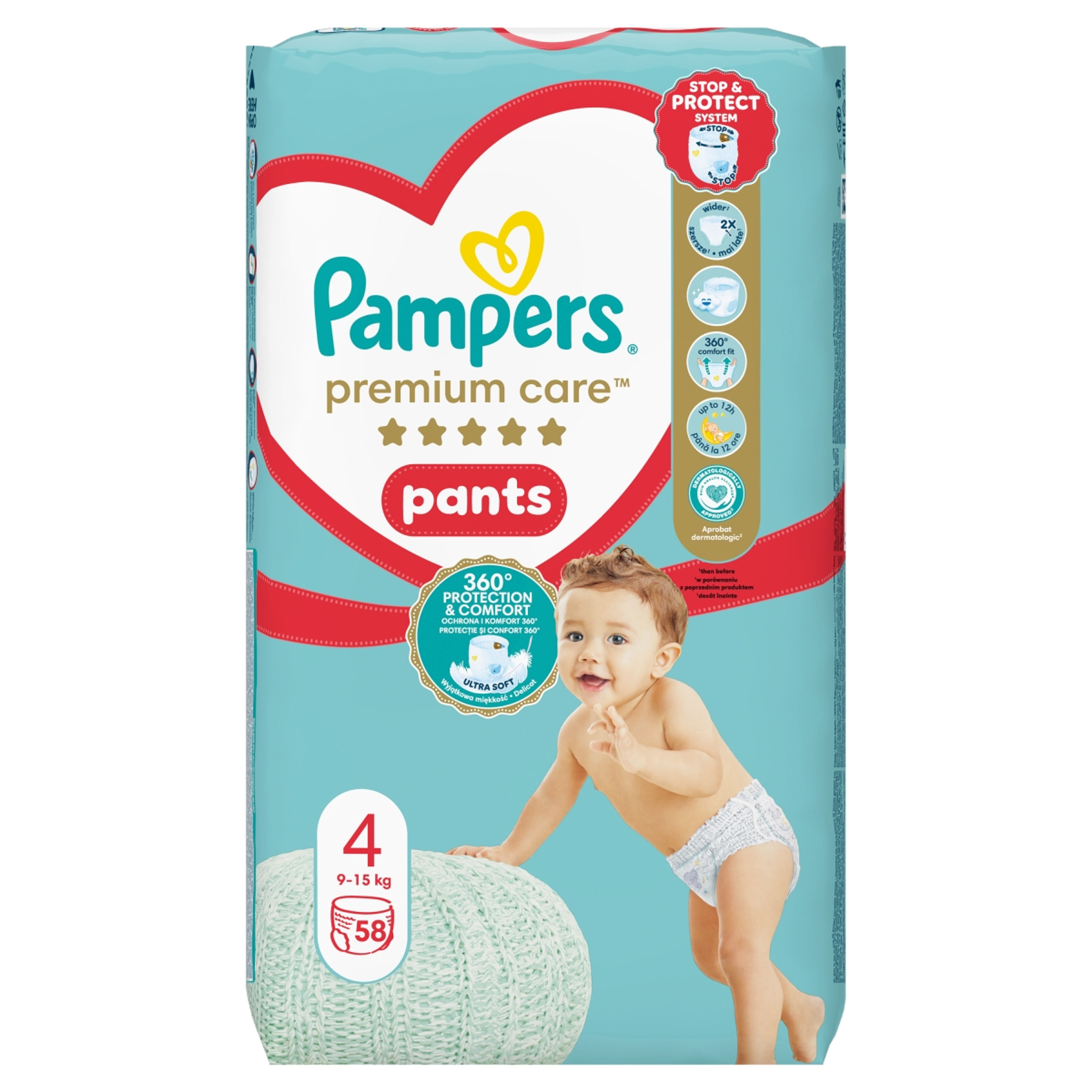 Pampers Premium Care Pants 4-es 9-15 kg - 58 db