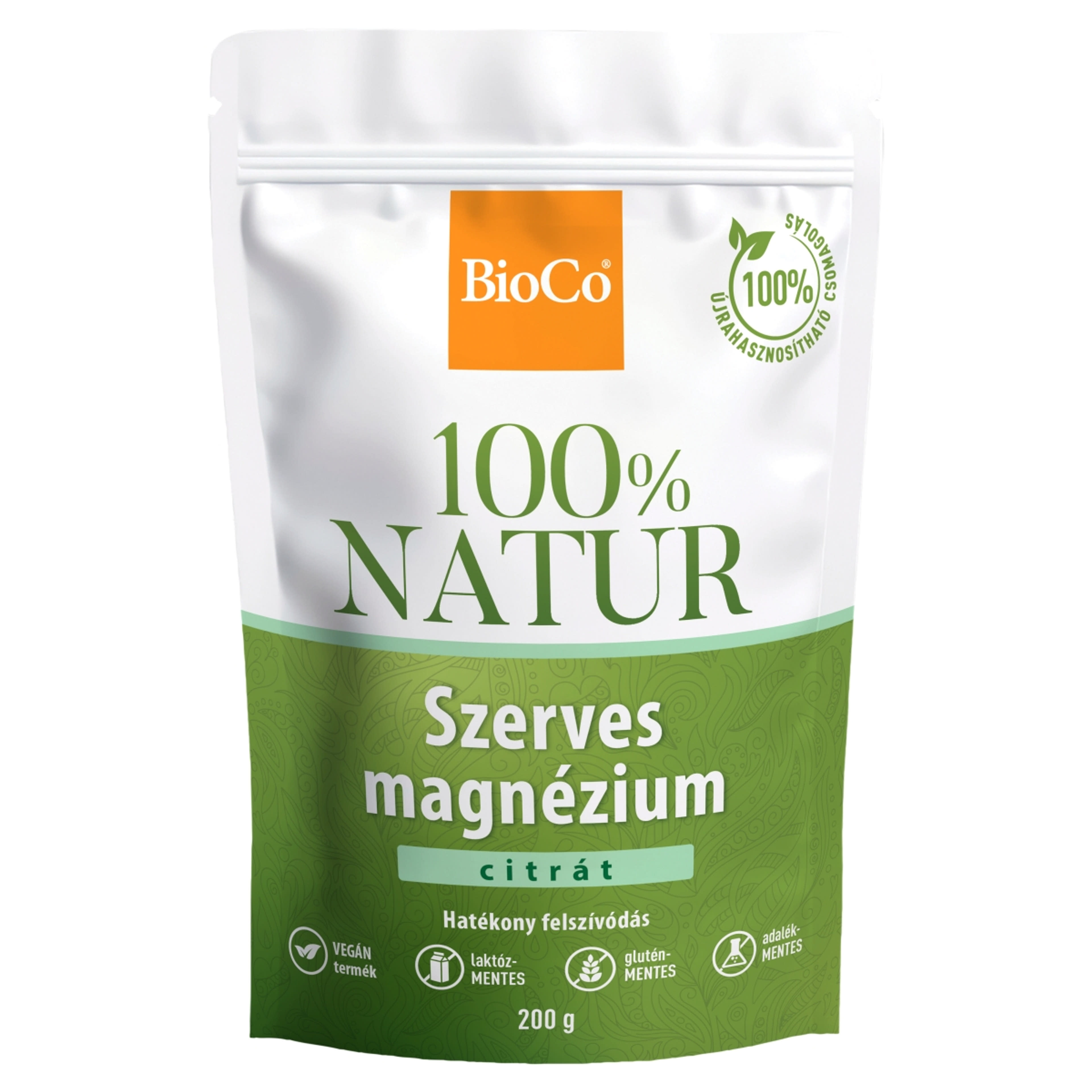 BioCo 100% Natur szerves magnézium-citrát tasakos por - 200 g