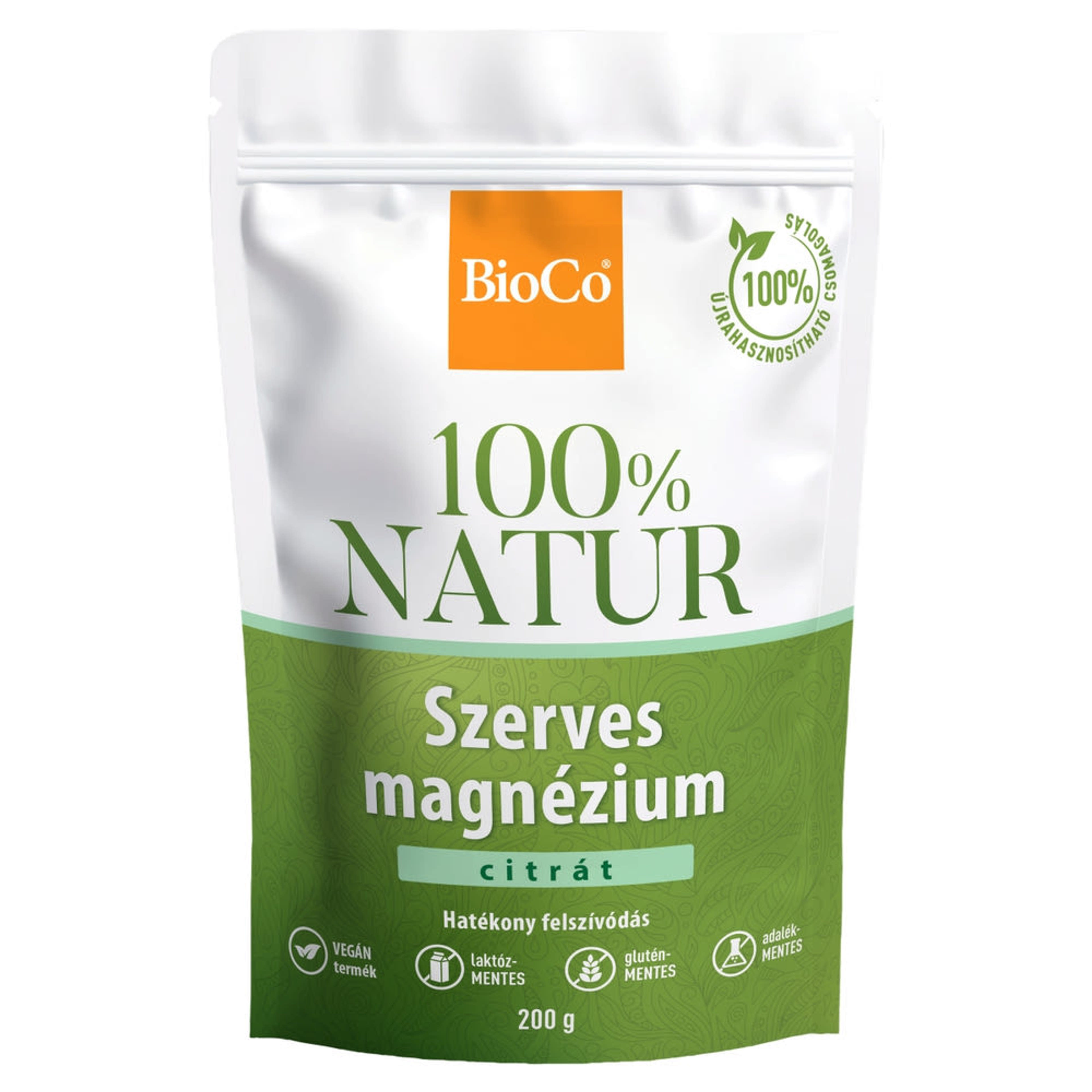 BioCo 100% NATUR Szerves magnézium-citrát étrend-kiegészítő por - 200 g
