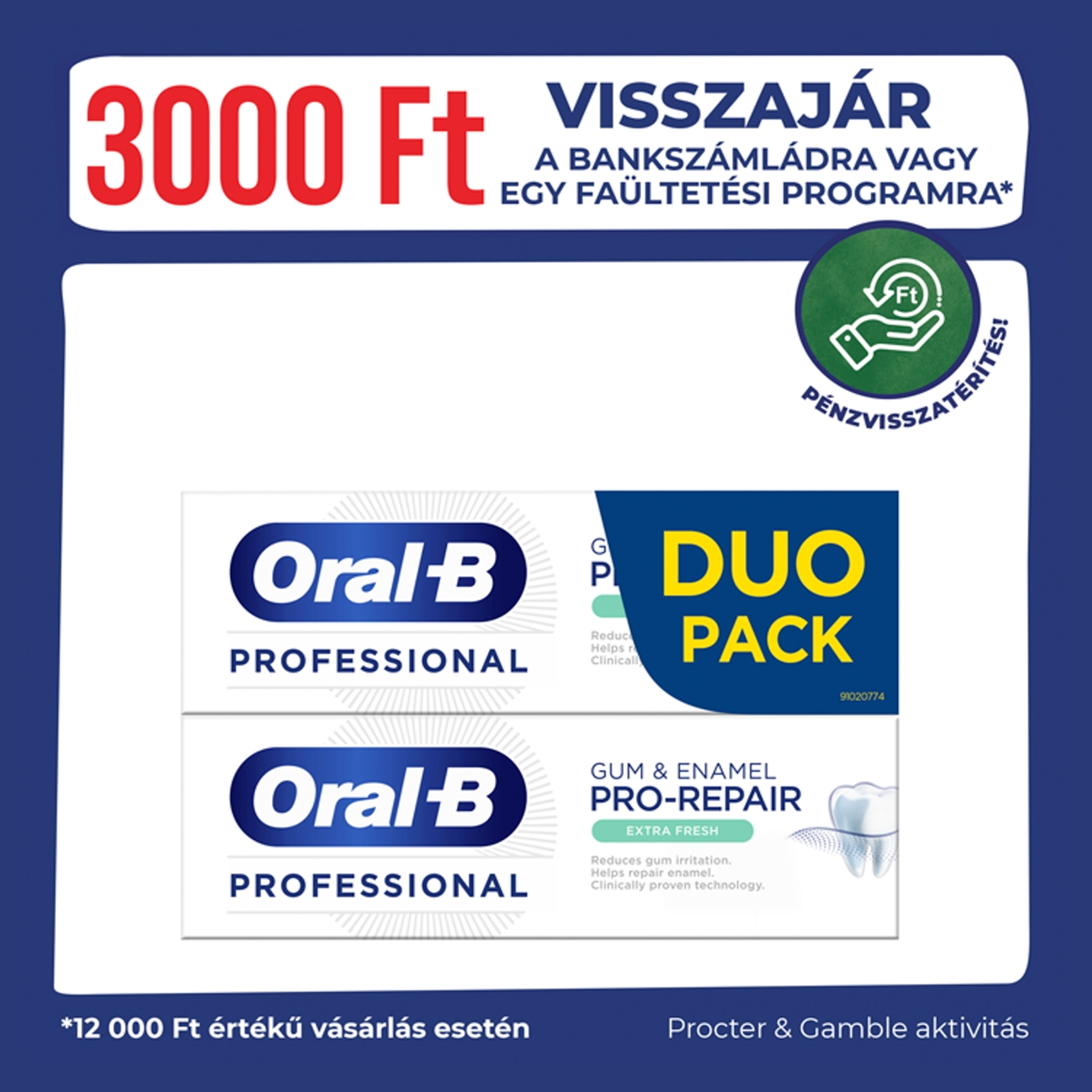 Oral-B Professional Gum&Enamel Pro-Repair Extra Fresh fogkrém DUO 2*75 ml - 150 ml