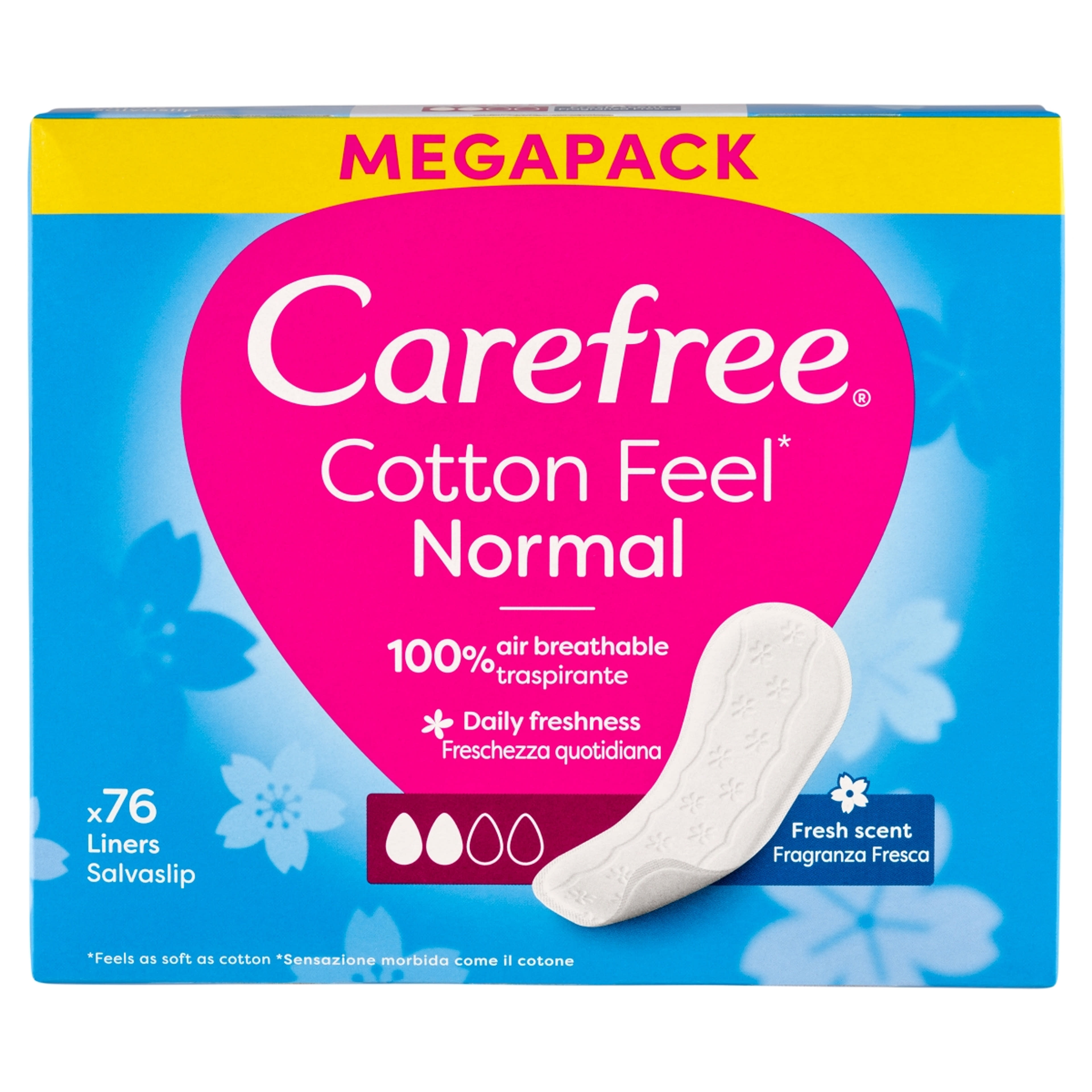 Carefree Cotton tisztasági betét friss illattal - 76 db