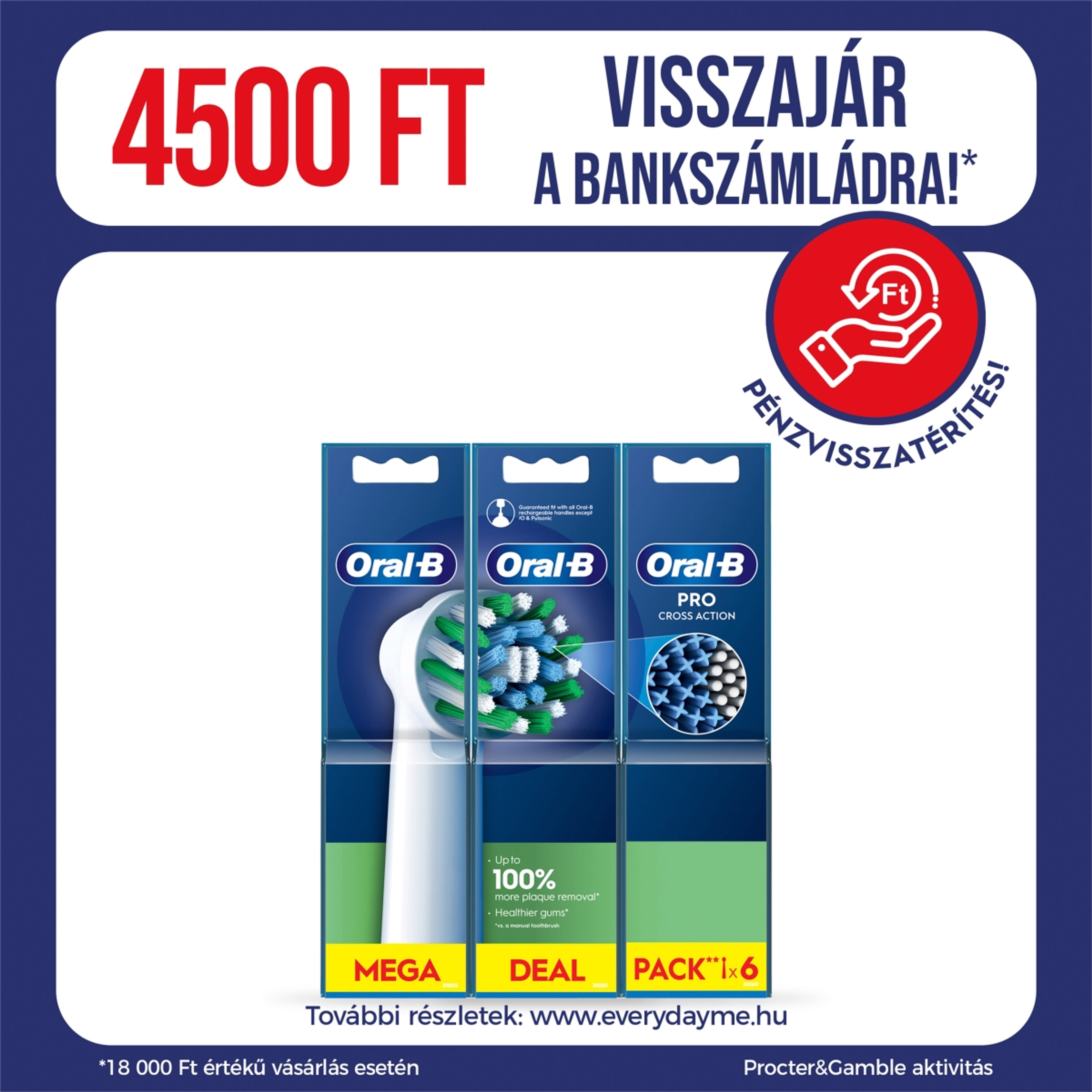 Oral-B Pro Cross Action elektromos fogkefe pótfej - 6 db
