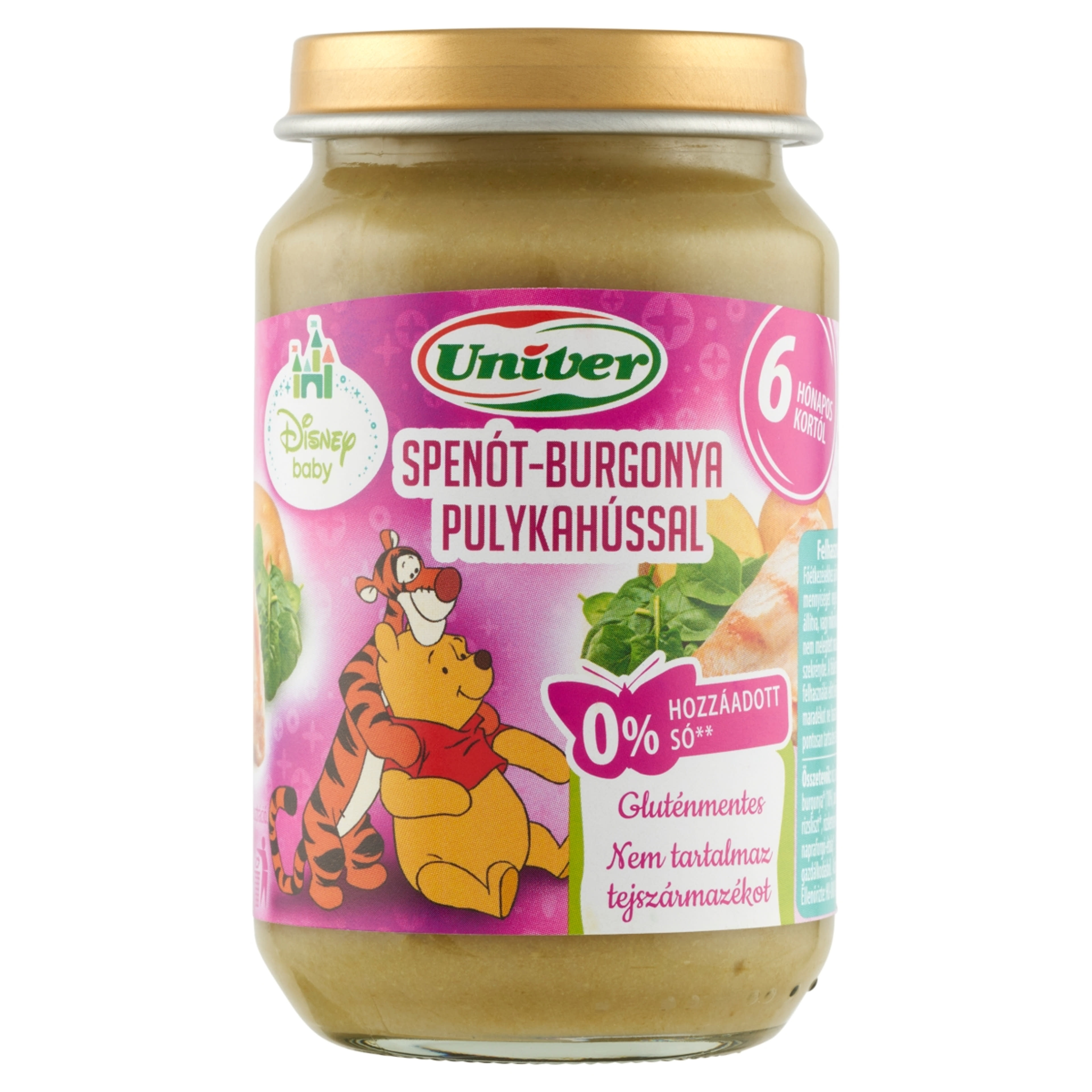 Univer Bébiétel Spenót Burgonya Pulykamell Ízesítéssel 6 Hónapos Kortól - 163 g