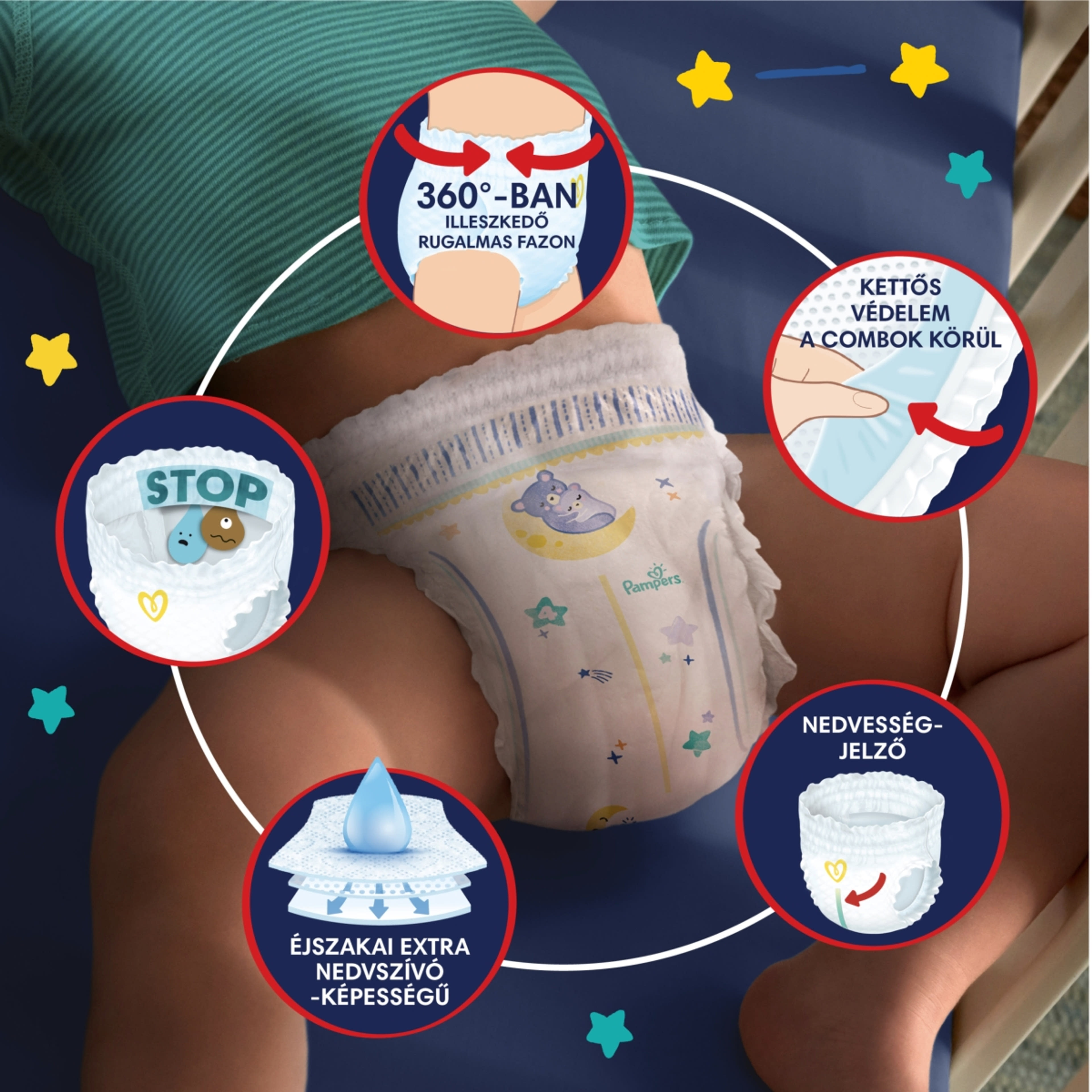 Pampers Night Pants bugyipelenka 4-es 9 - 15 kg - 25 db-3