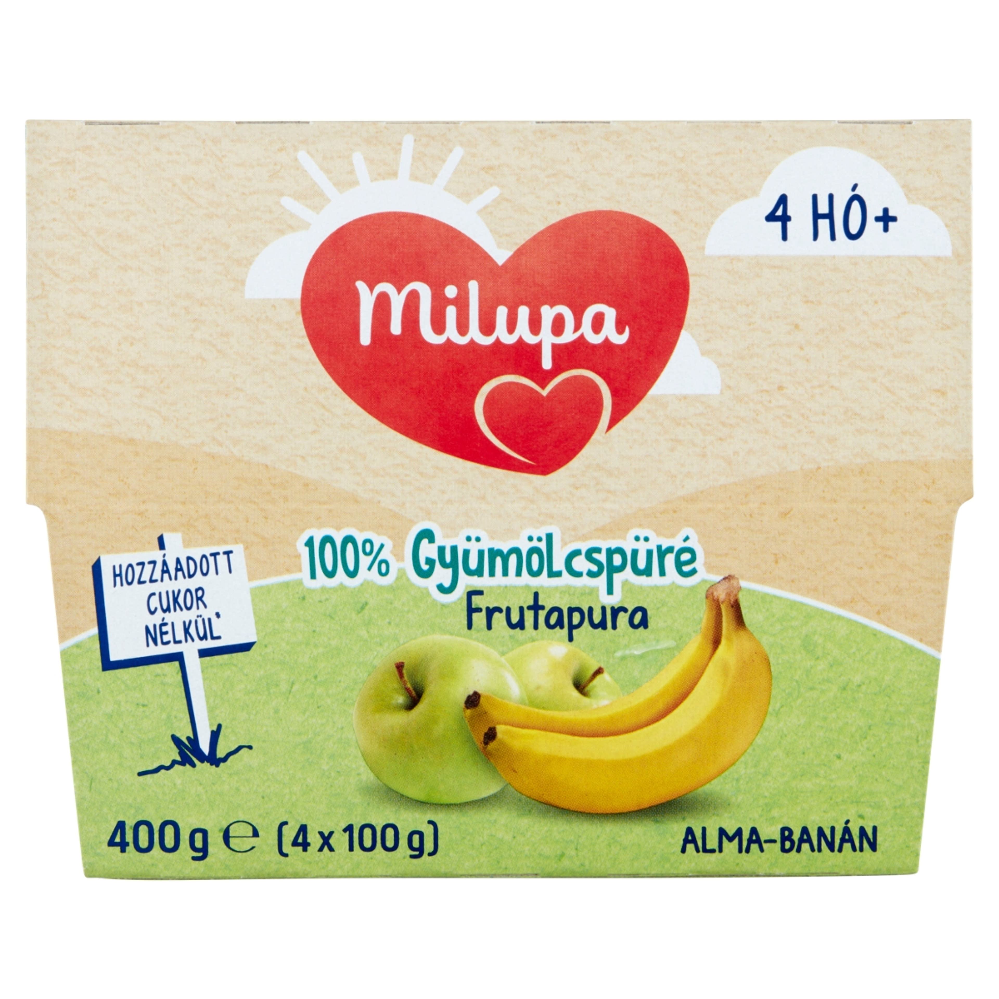 Milupa Frutapura Gyümölcspép Alma- Banán 4-36 Hónapos Kor Között - 4x100 g-1