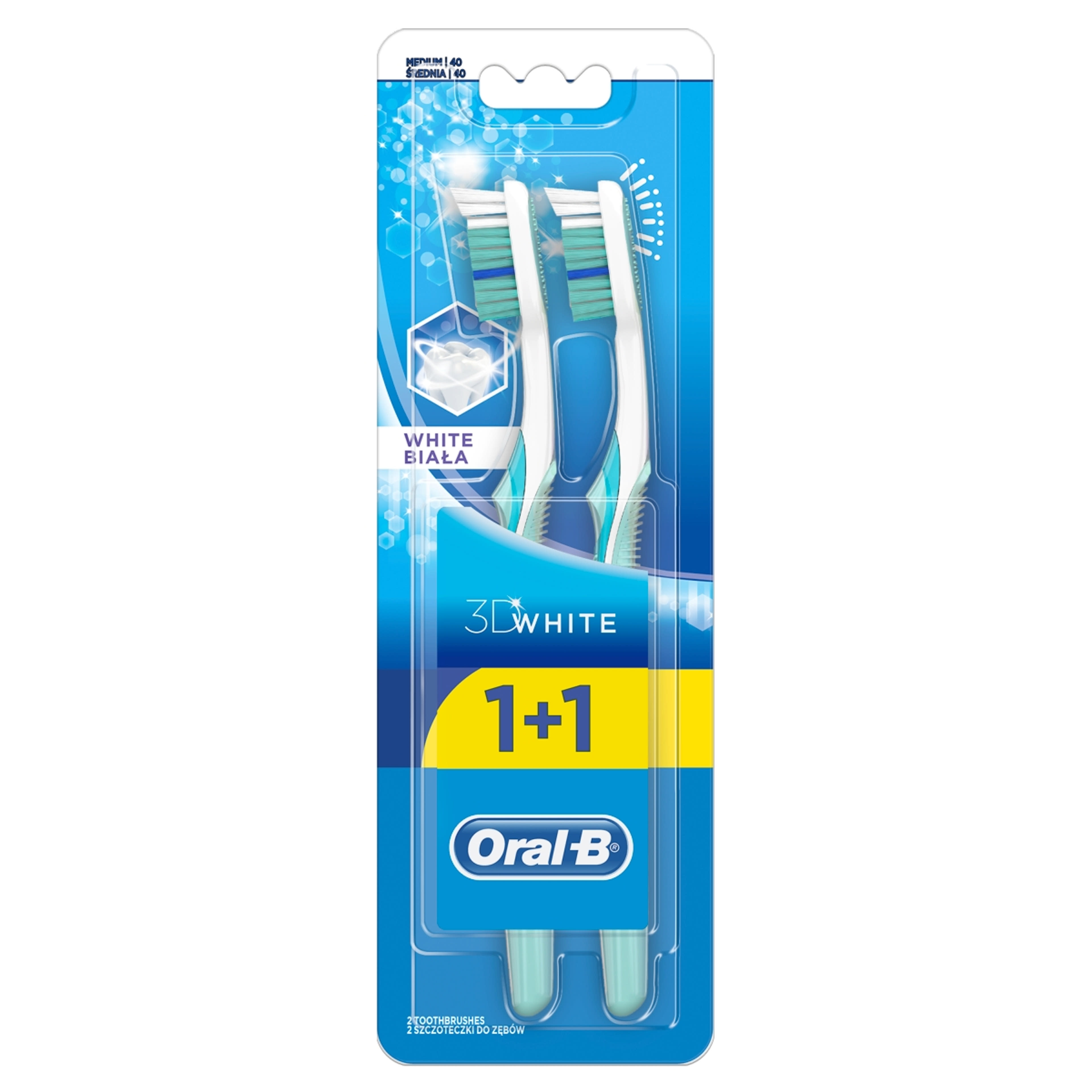 Oral-B 3D White Advantage Medium fogkefe – 2 db