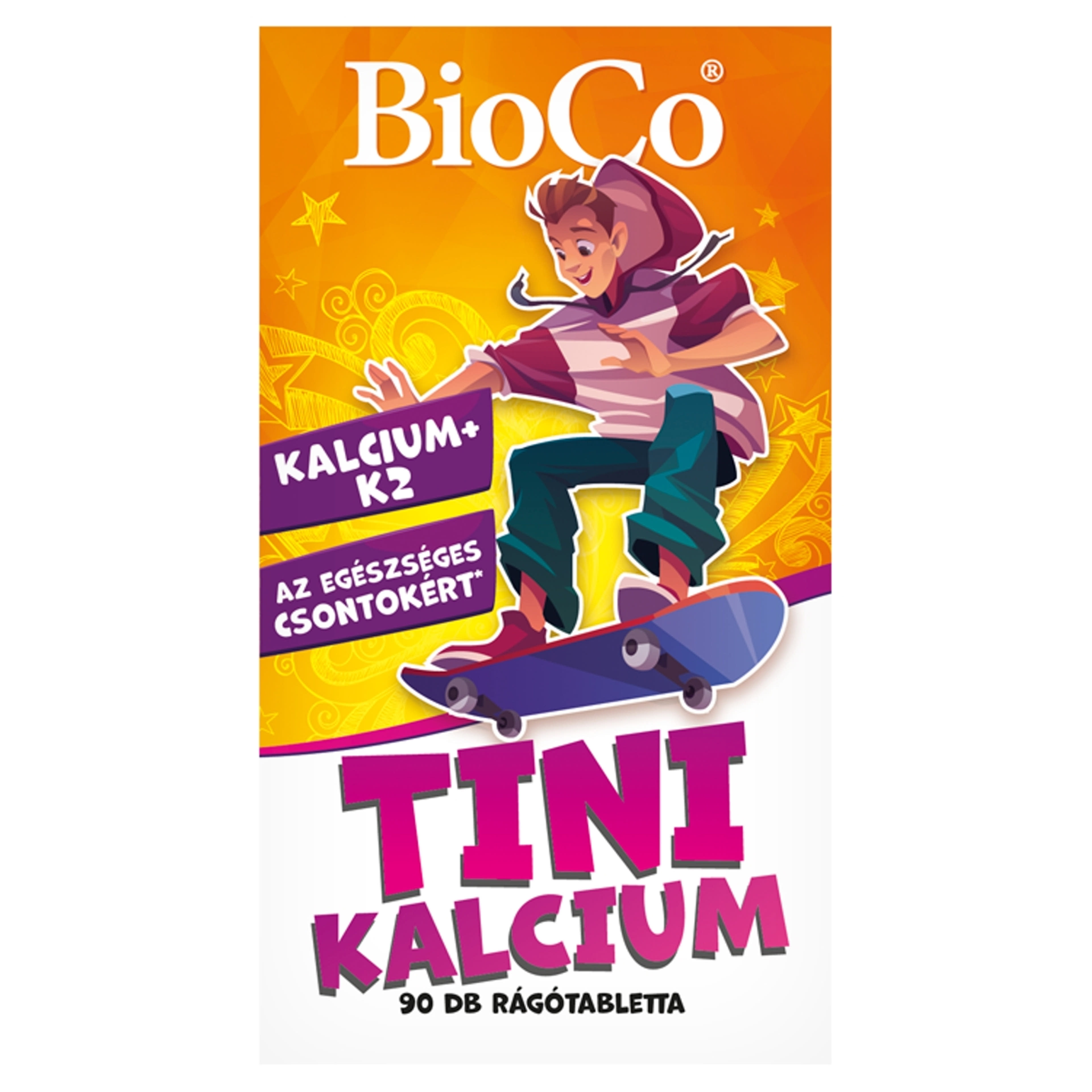 BioCo Tini Kalcium étrend-kiegészítő rágótabletta cseresznye ízű - 90 db-1