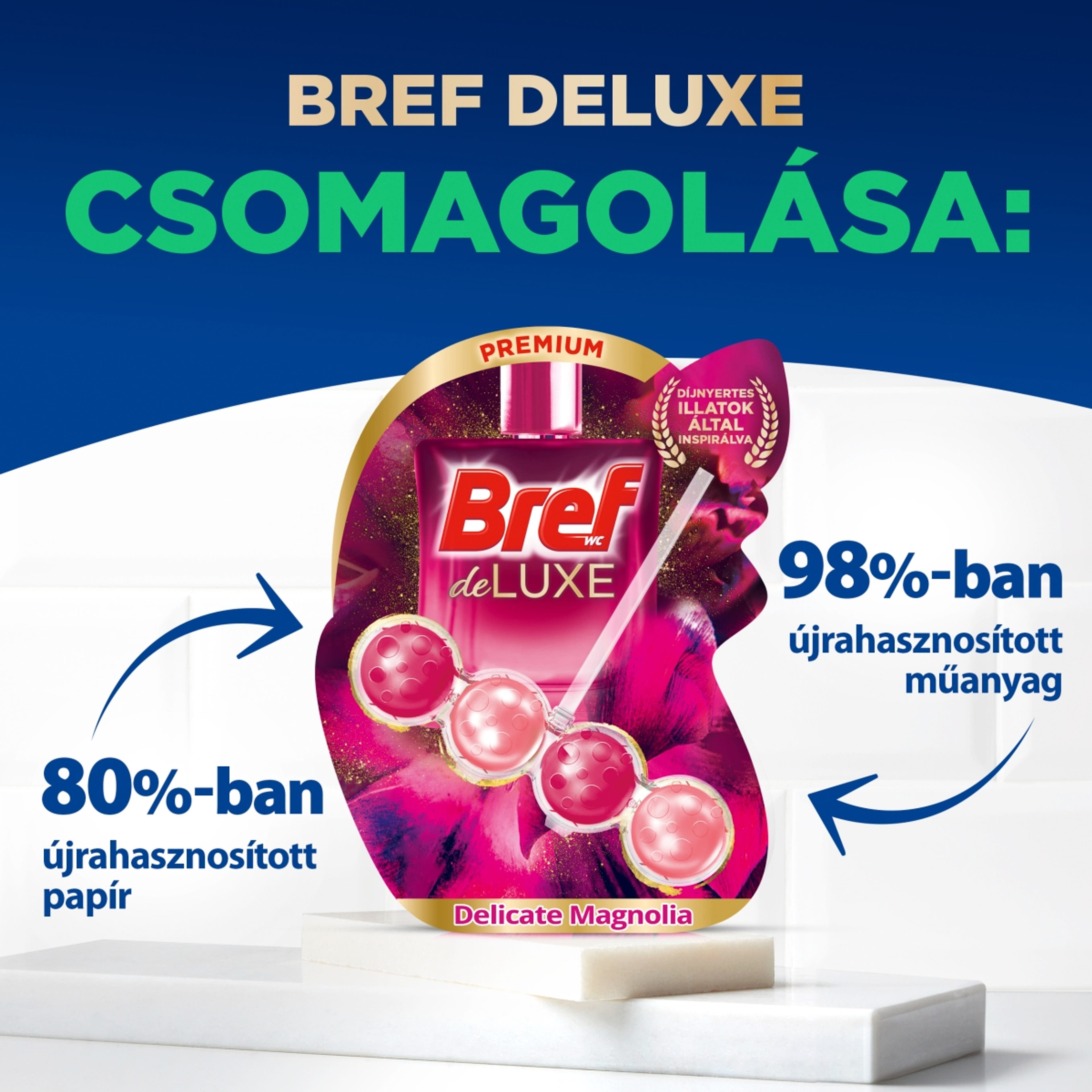 Bref Deluxe Delicate Magnolia WC illatosító (3x50 g) - 150 g-5