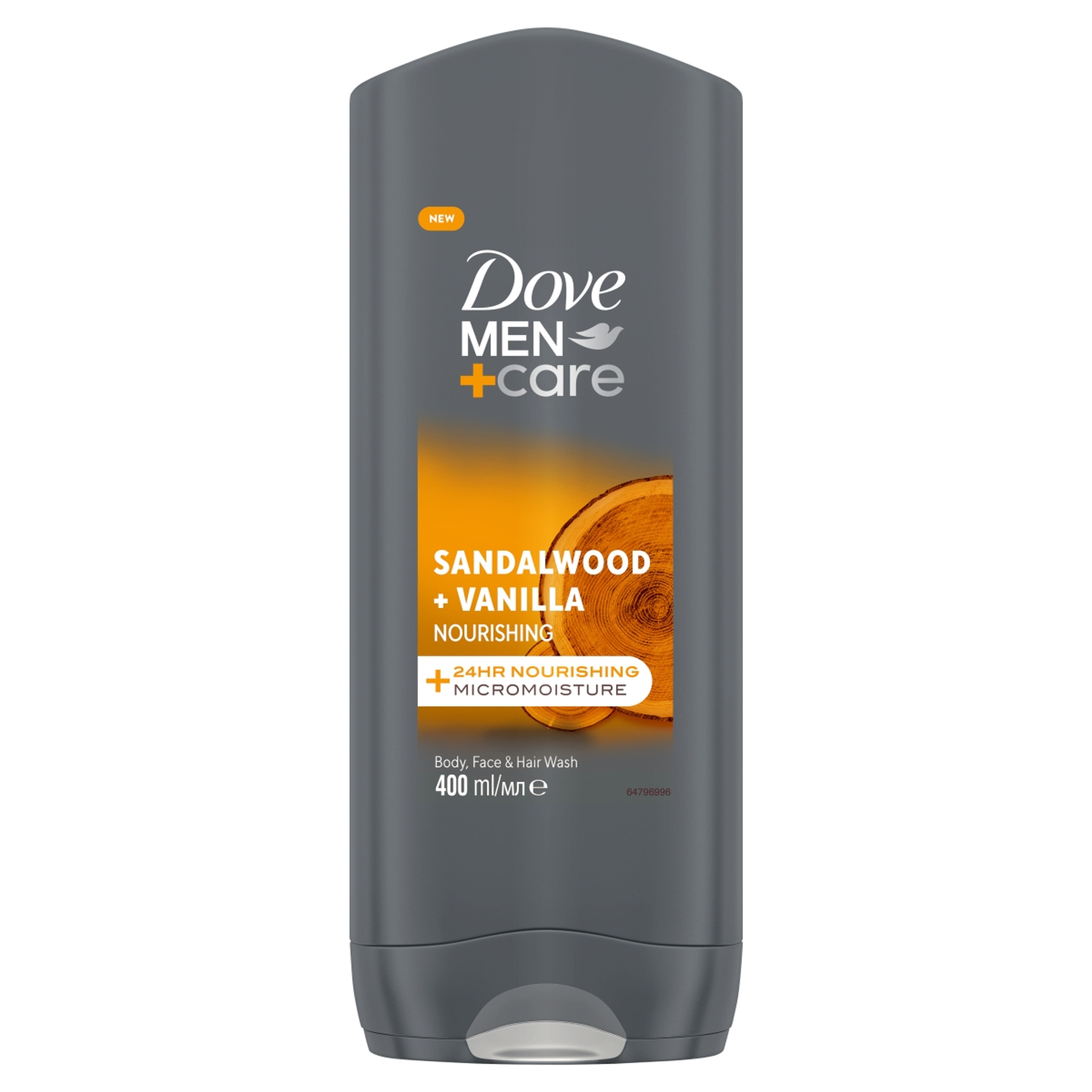 Dove Men+Care Sandalwood + Vanilla tusfürdő - 400 ml-1