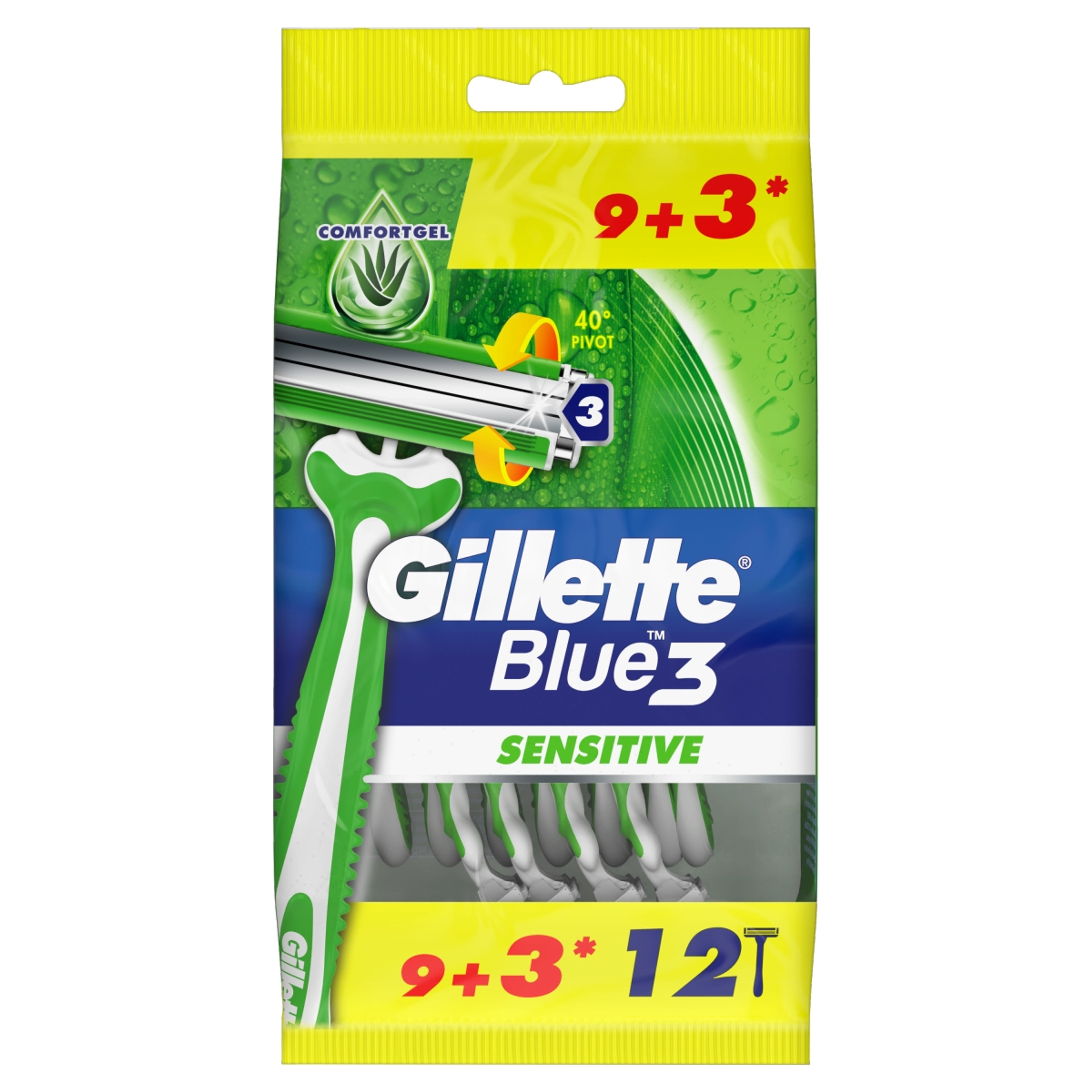 Gillette blue3 sensitive eldobható borotva - 12 db-1