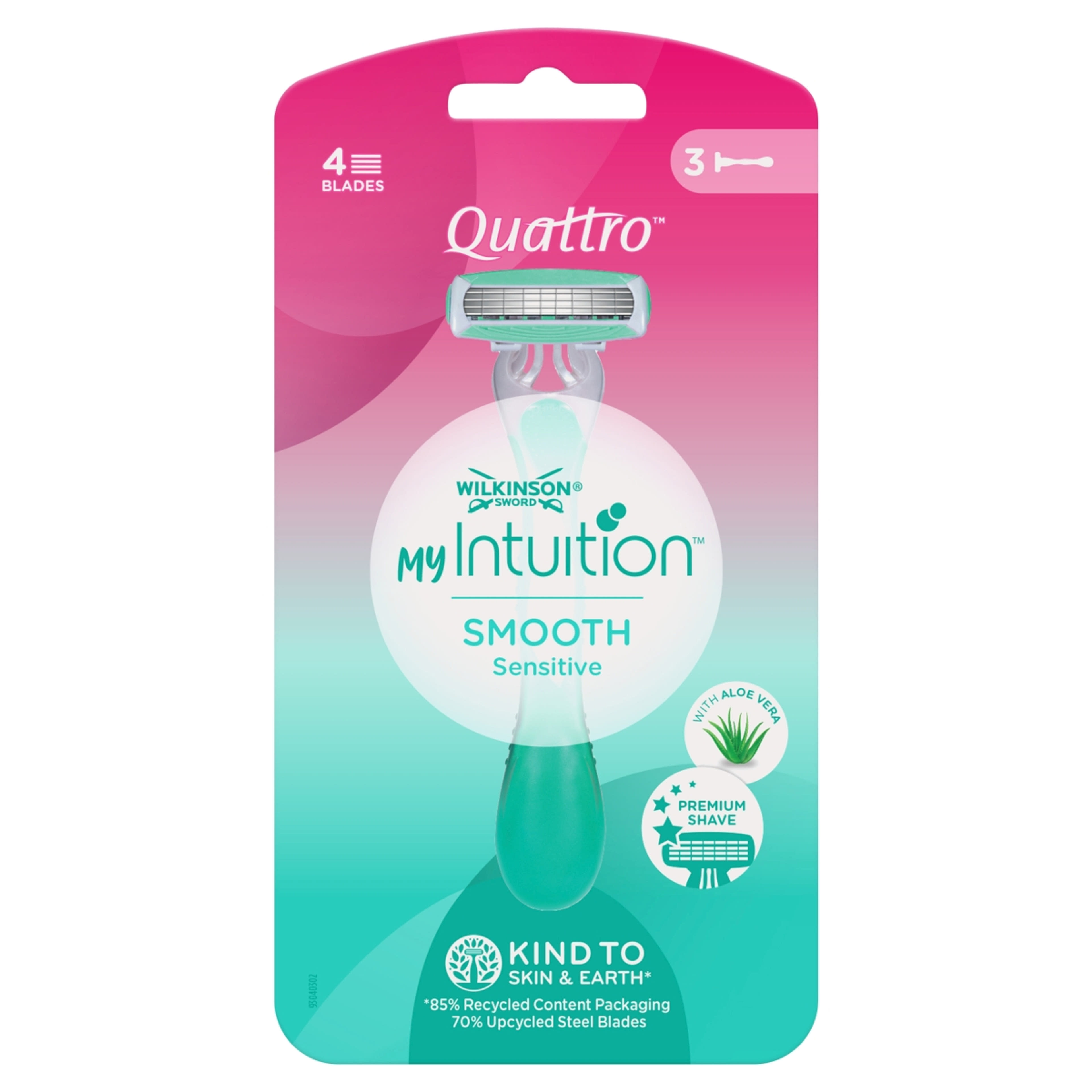 Wilkinson Quattro For Women Sensitive 4 pengés eldobható borotva - 3 db