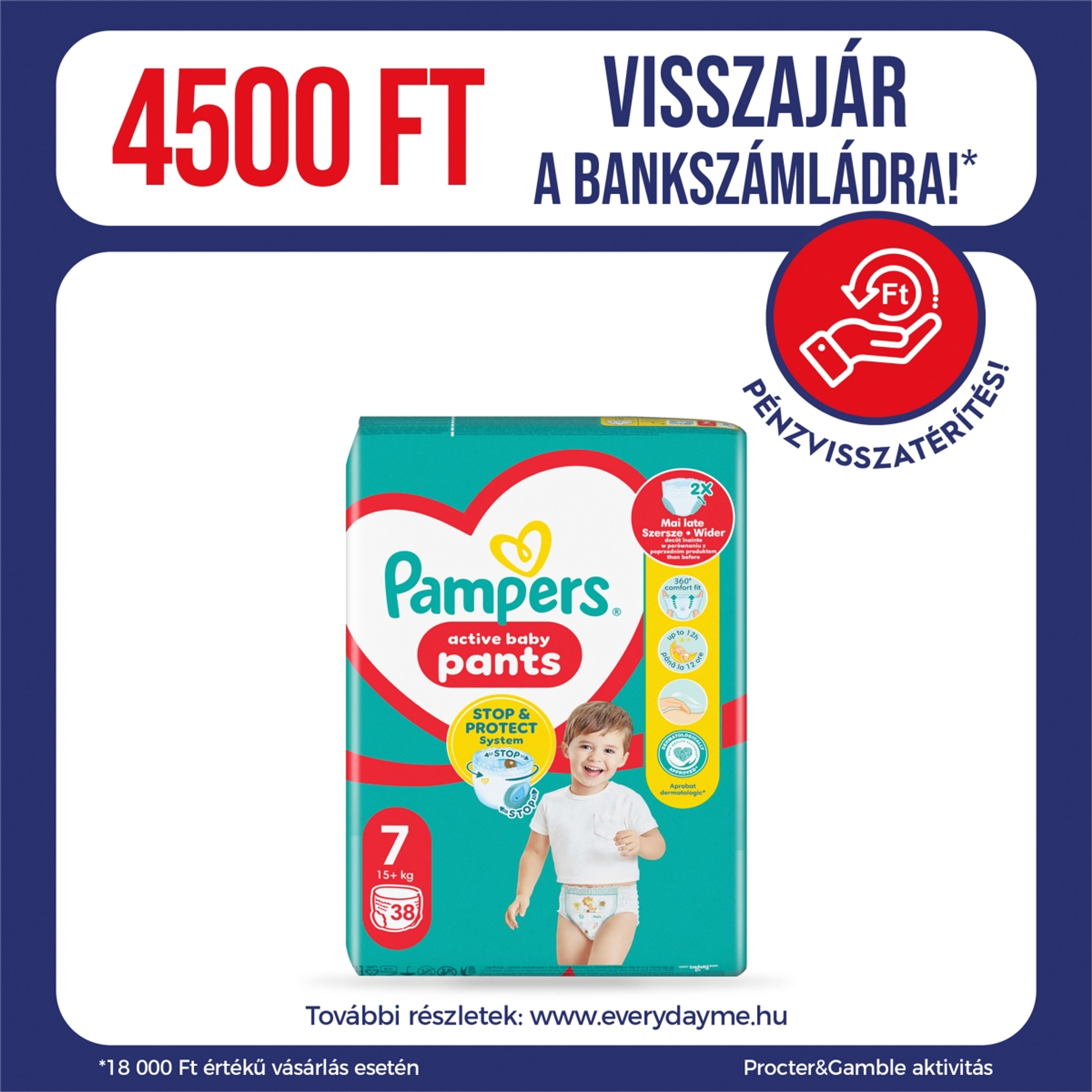Pampers Pants bugyipelenka jumbo pack 7-es 17+ kg - 38 db