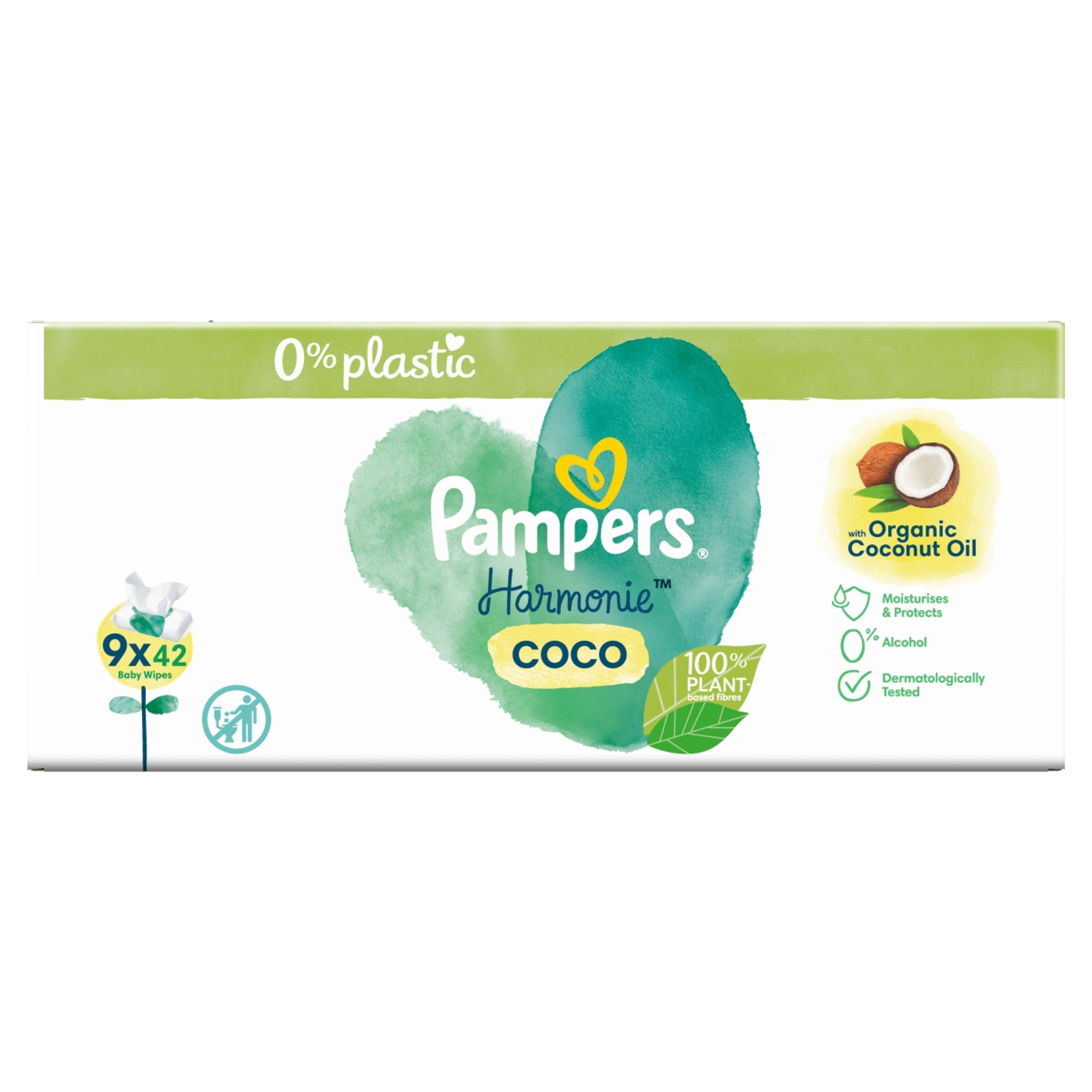 Pampers Harmonie Coco nedves törlőkendő, 9 csomag - 378 db-1