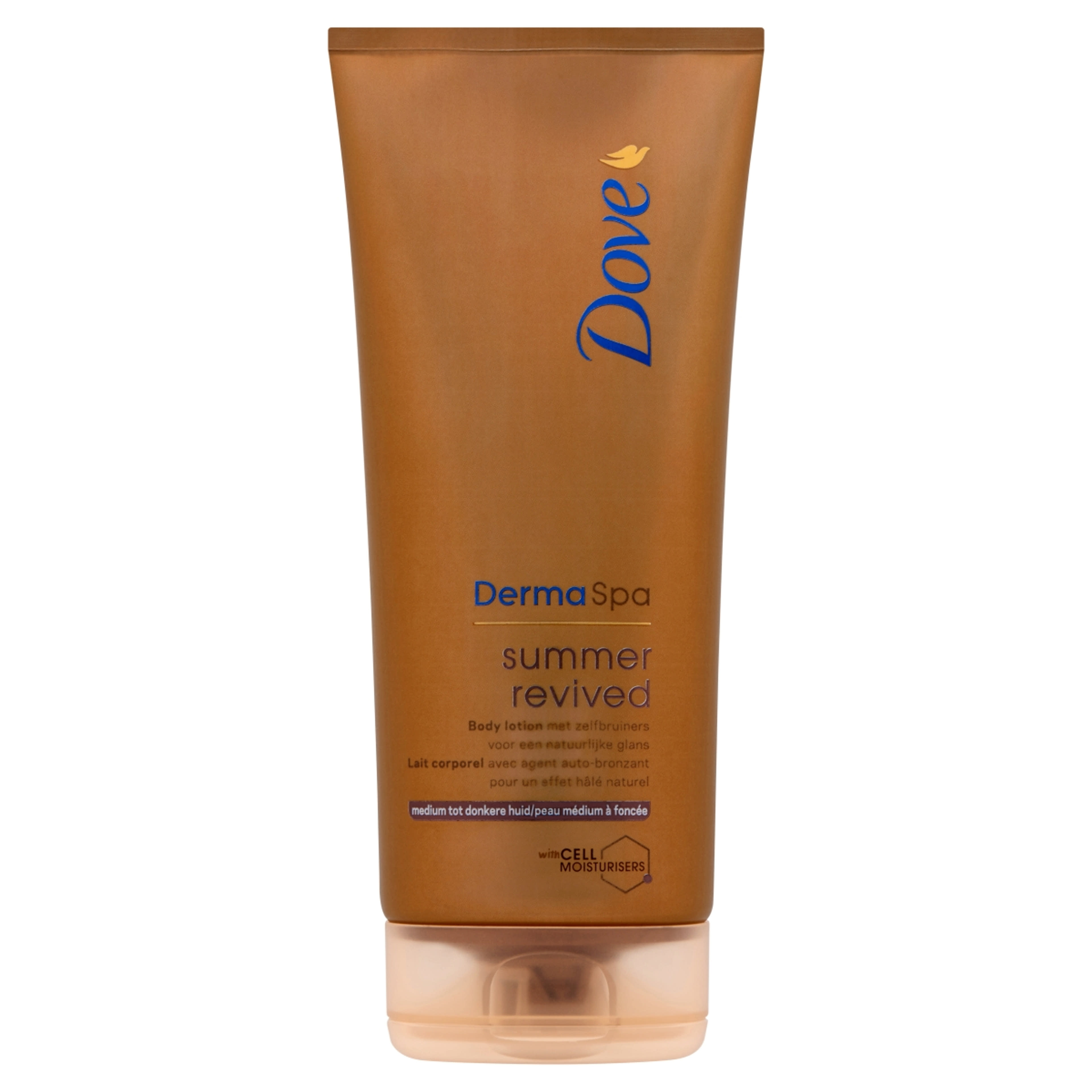 Dove Derma Spa Summer Revived önbarnító testápoló, normál-sötét bőrre - 200 ml