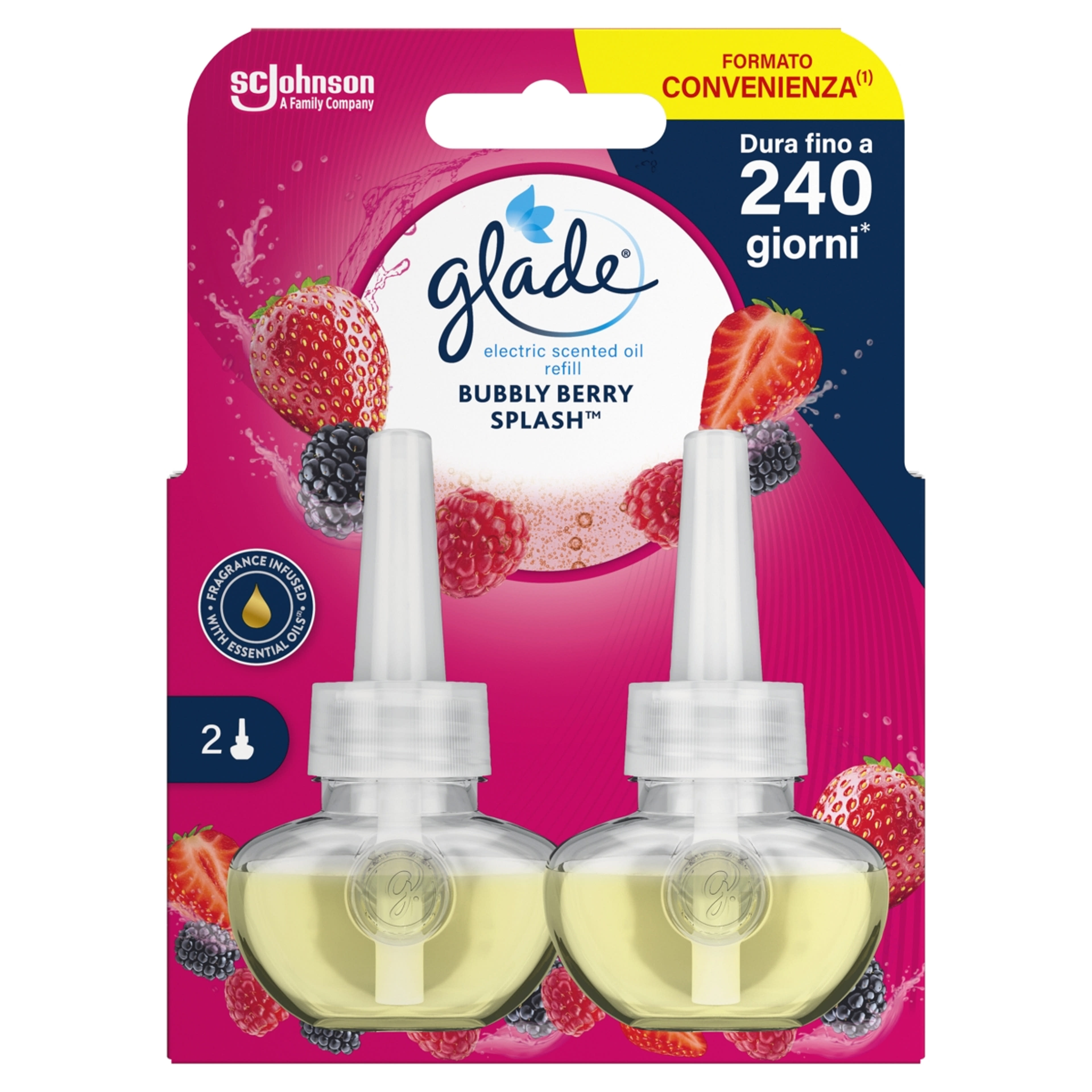 Glade Bubbly Berry Splash elektromos légfrissítő készülék utántöltő 2x20 ml - 40 ml-1