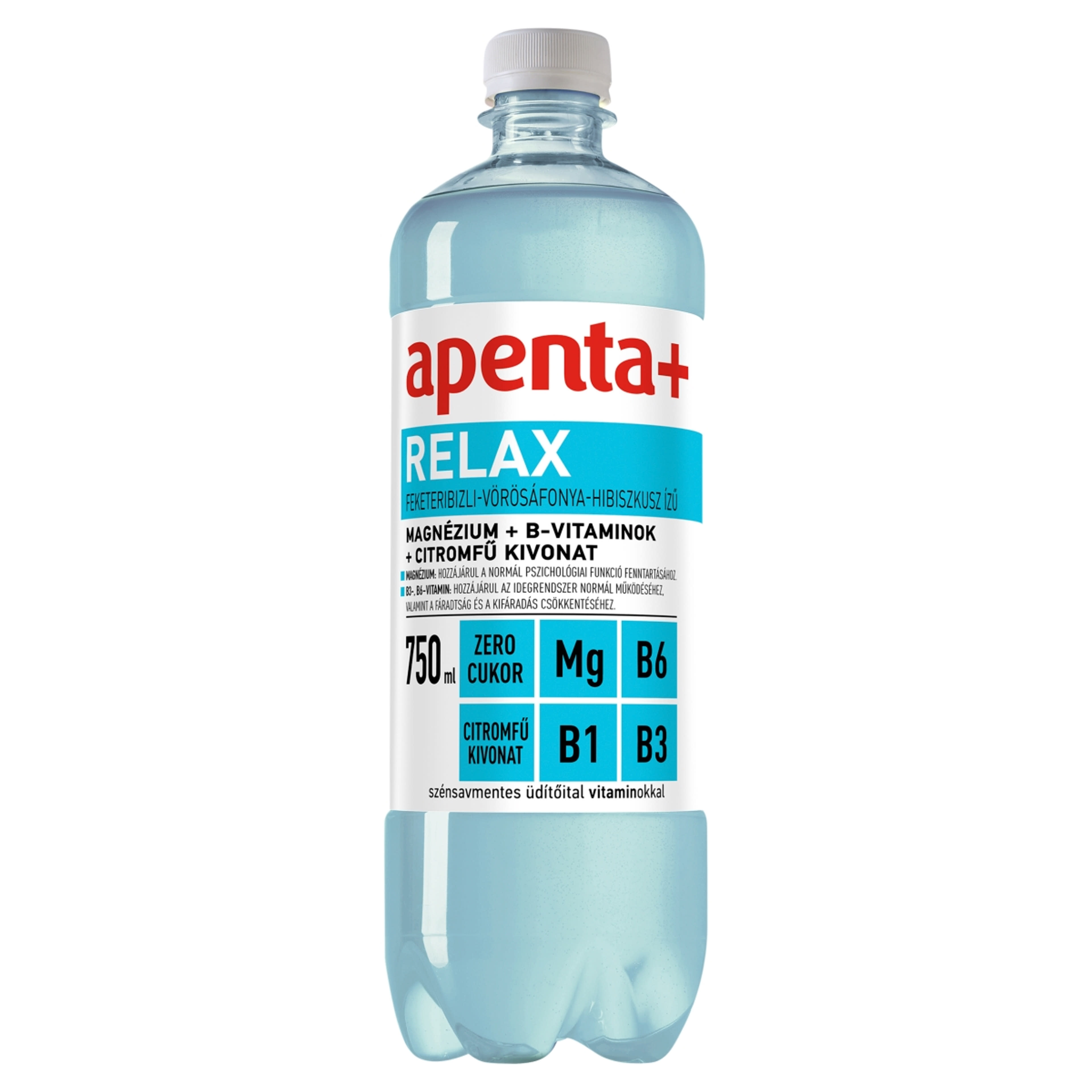 Apenta+ Relax szénsavmentes üdítőital vitaminokkal feketeribizli-vörösáfonya-hibiszkusz ízű - 750 ml-2
