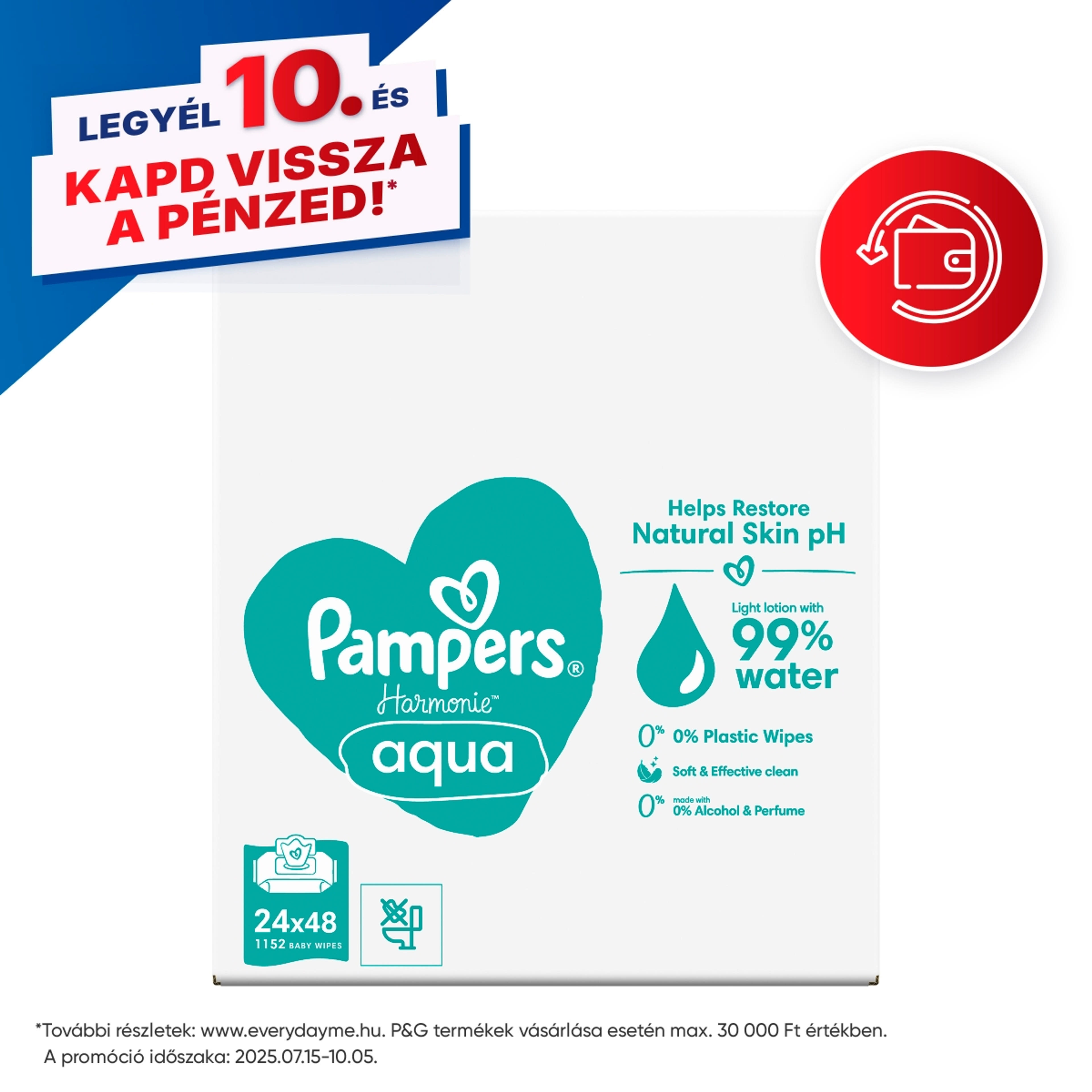 Pampers Harmonie Aqua nedves törlőkendő - 1152 db