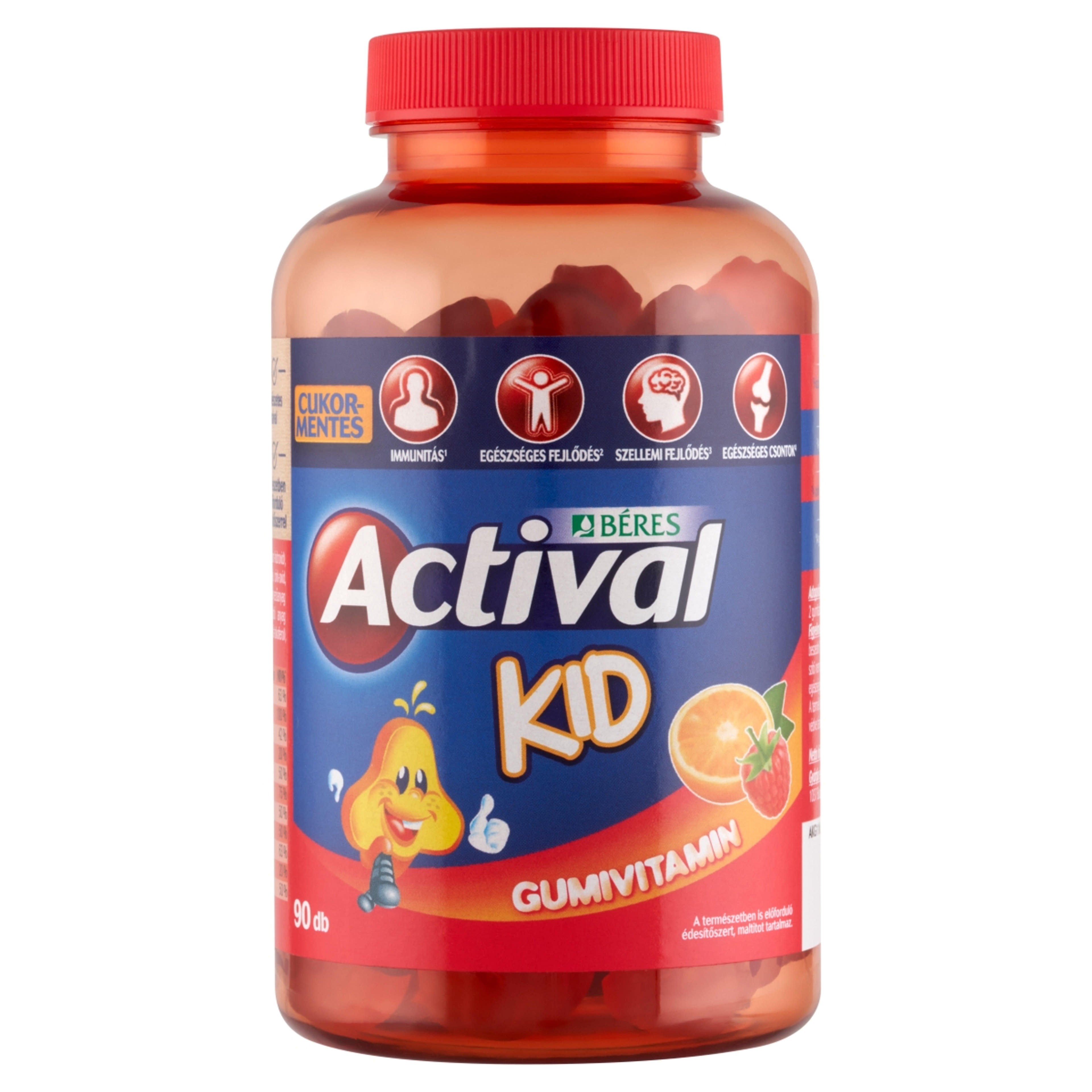 Béres Actival Kid multivitamin gumivitamin narancs és málna ízben - 90 db-2