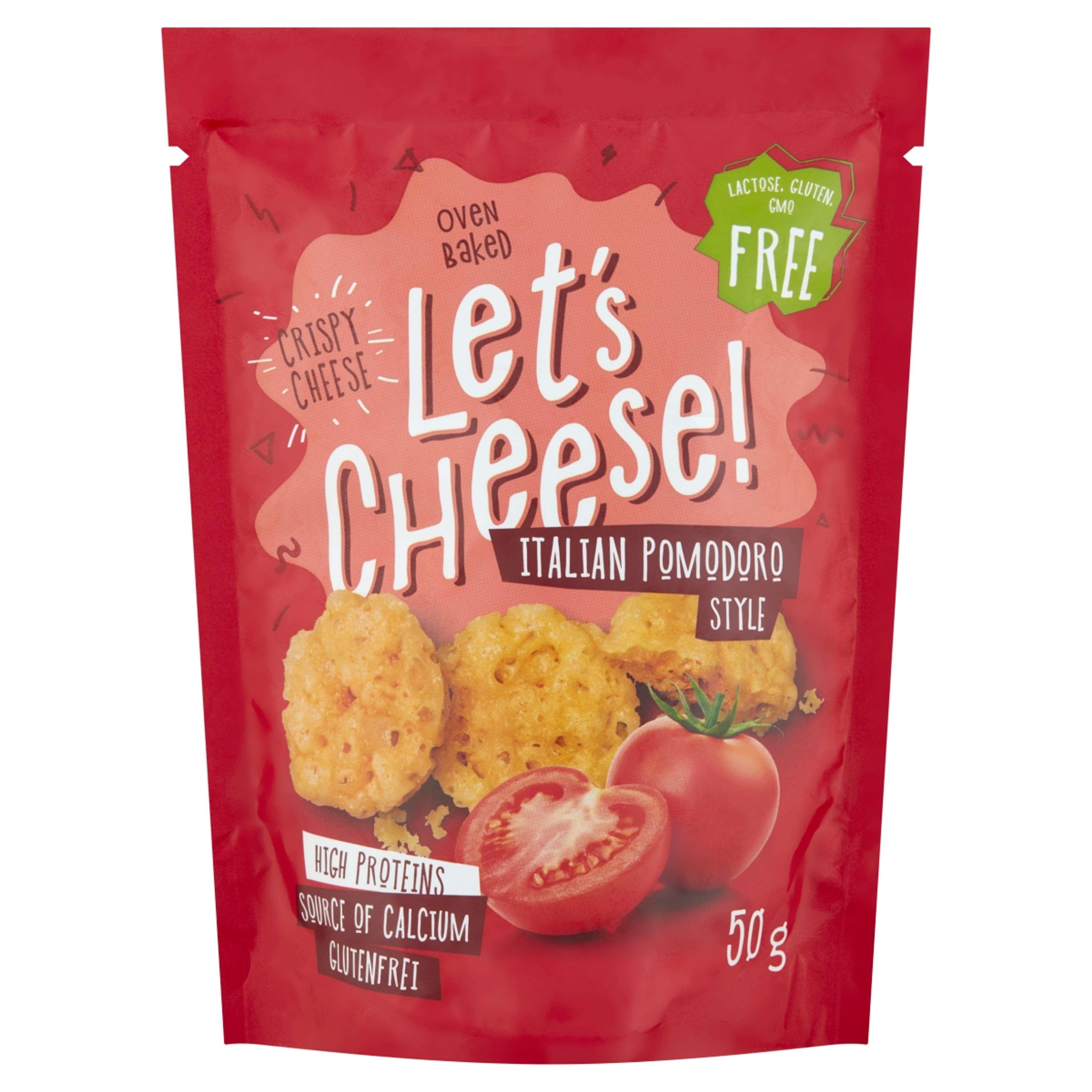 Let's Cheese Italian Pomodoro sült sajt snack paradicsomos ízben - 50 g