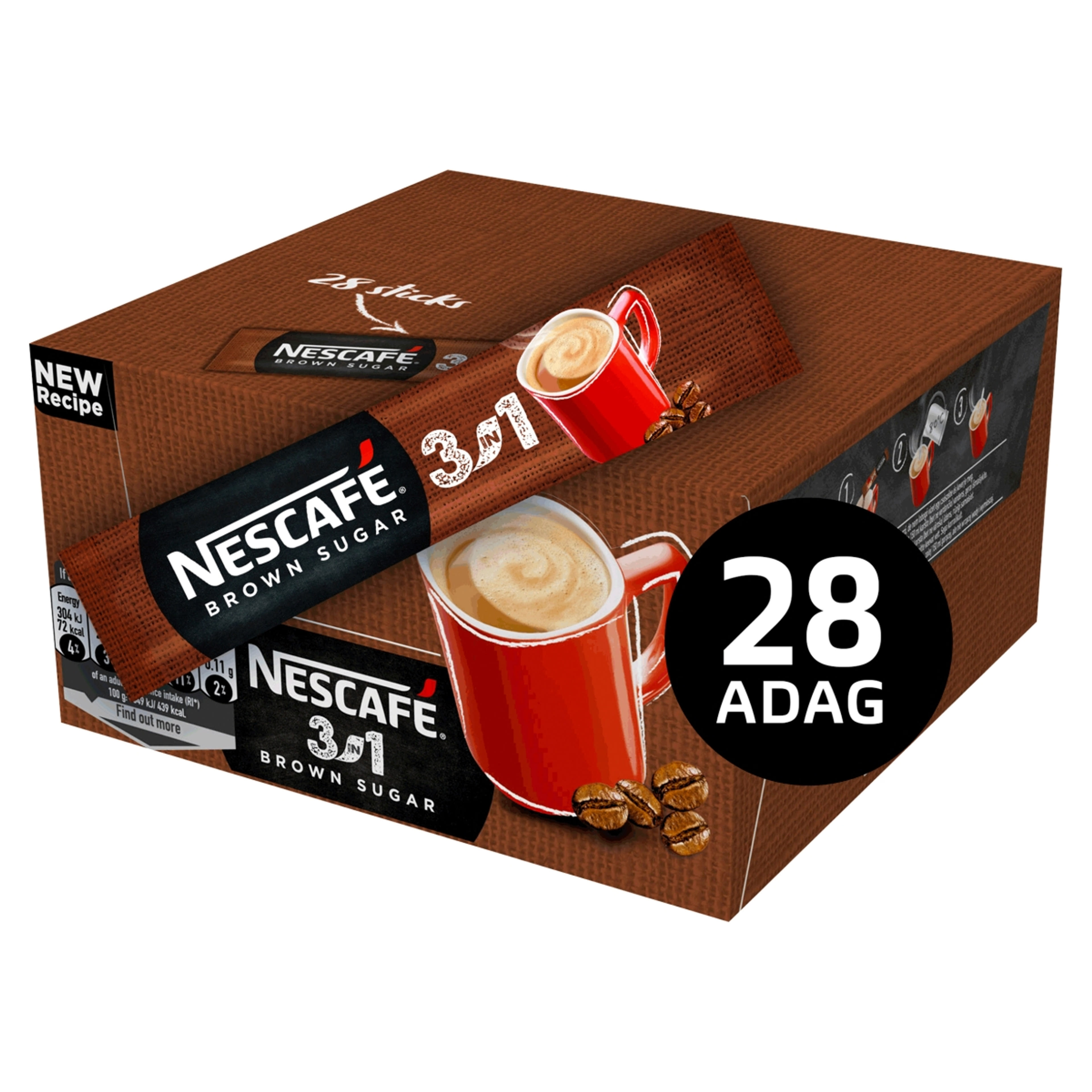 Nescafé 3in1 instant kávé barna cukorral - 28 db-3