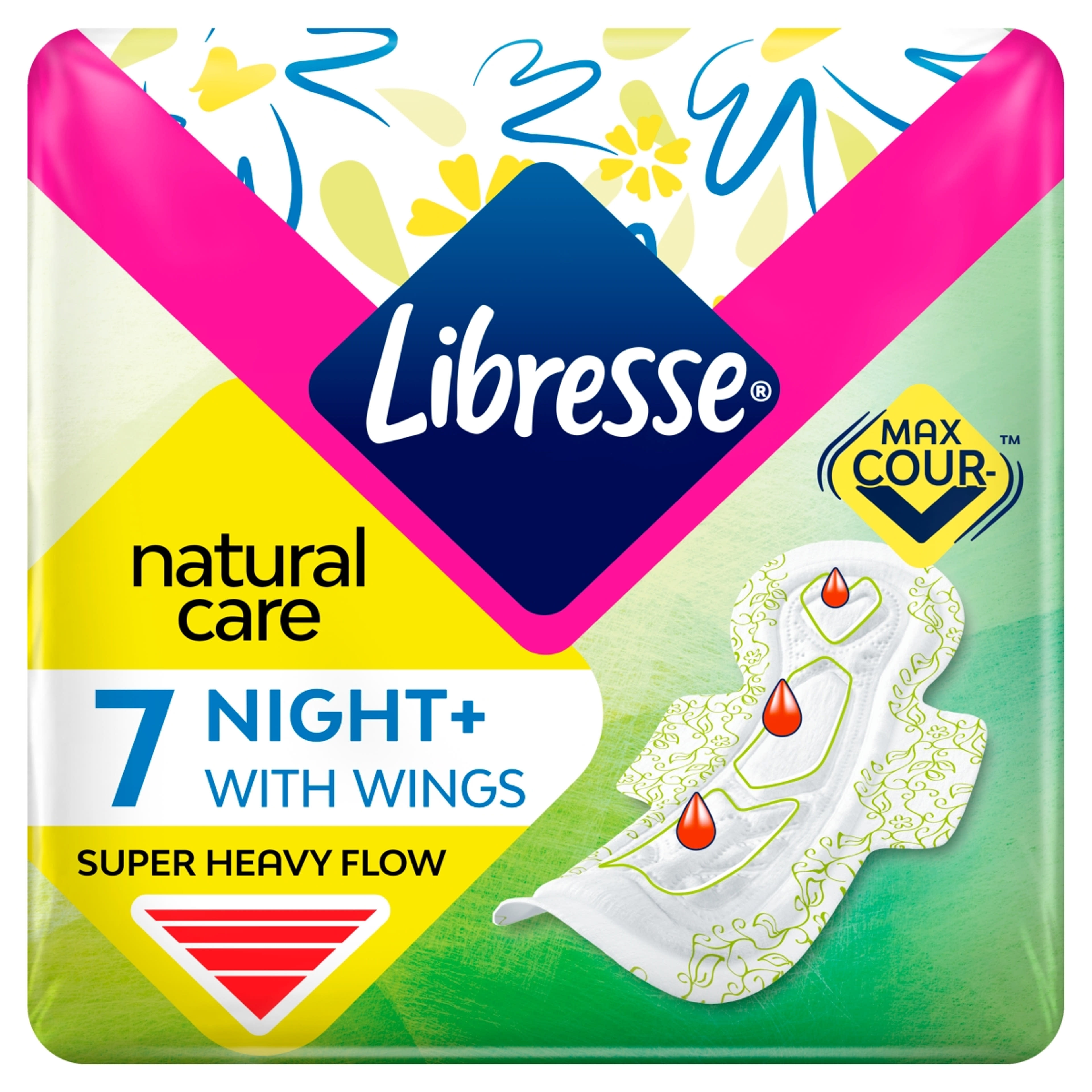 Libresse Night+ Natural Care éjszakai egészségügyi betét - 7 db-5