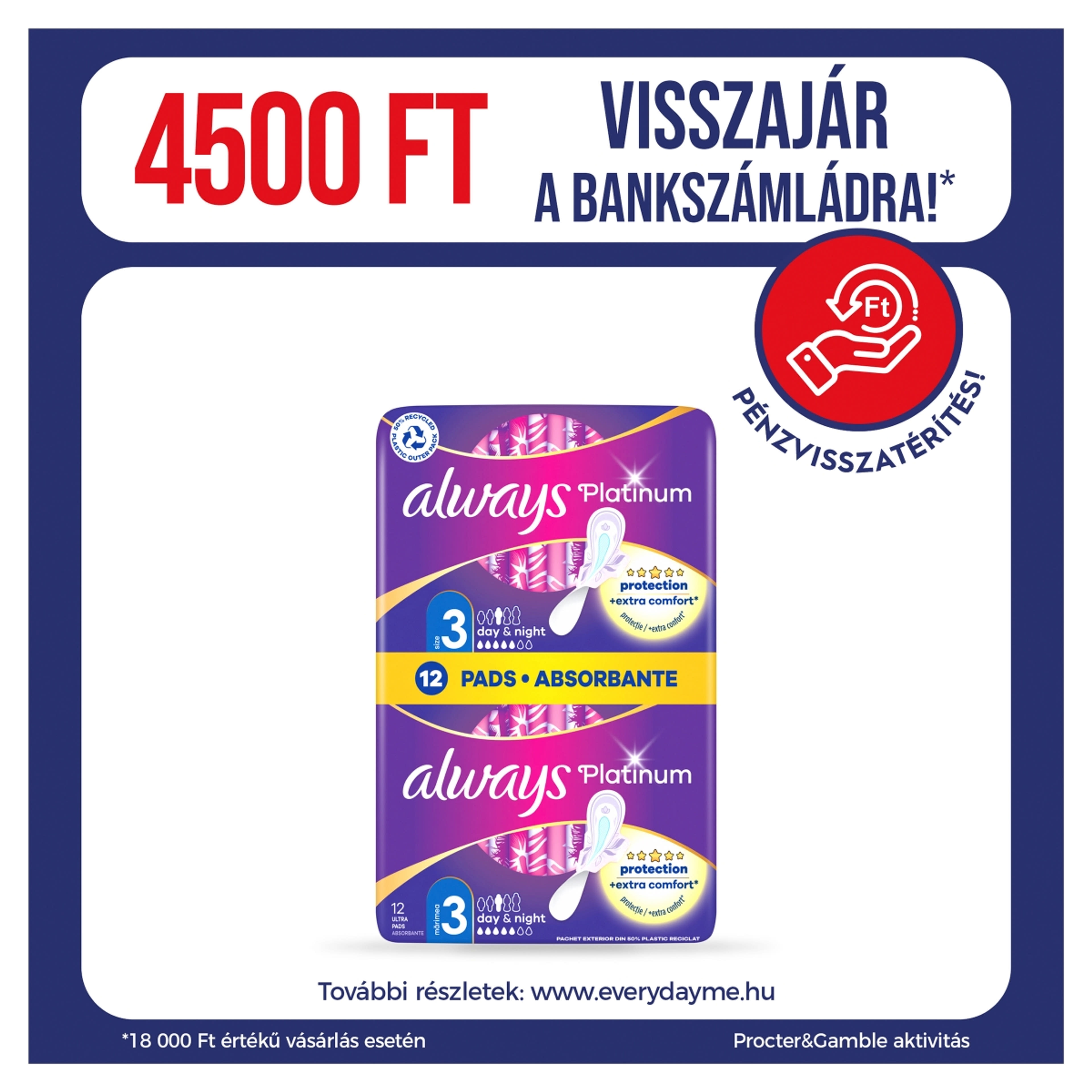 Always Platinum Duo Pack éjszakai egészségügyi betét - 12 db