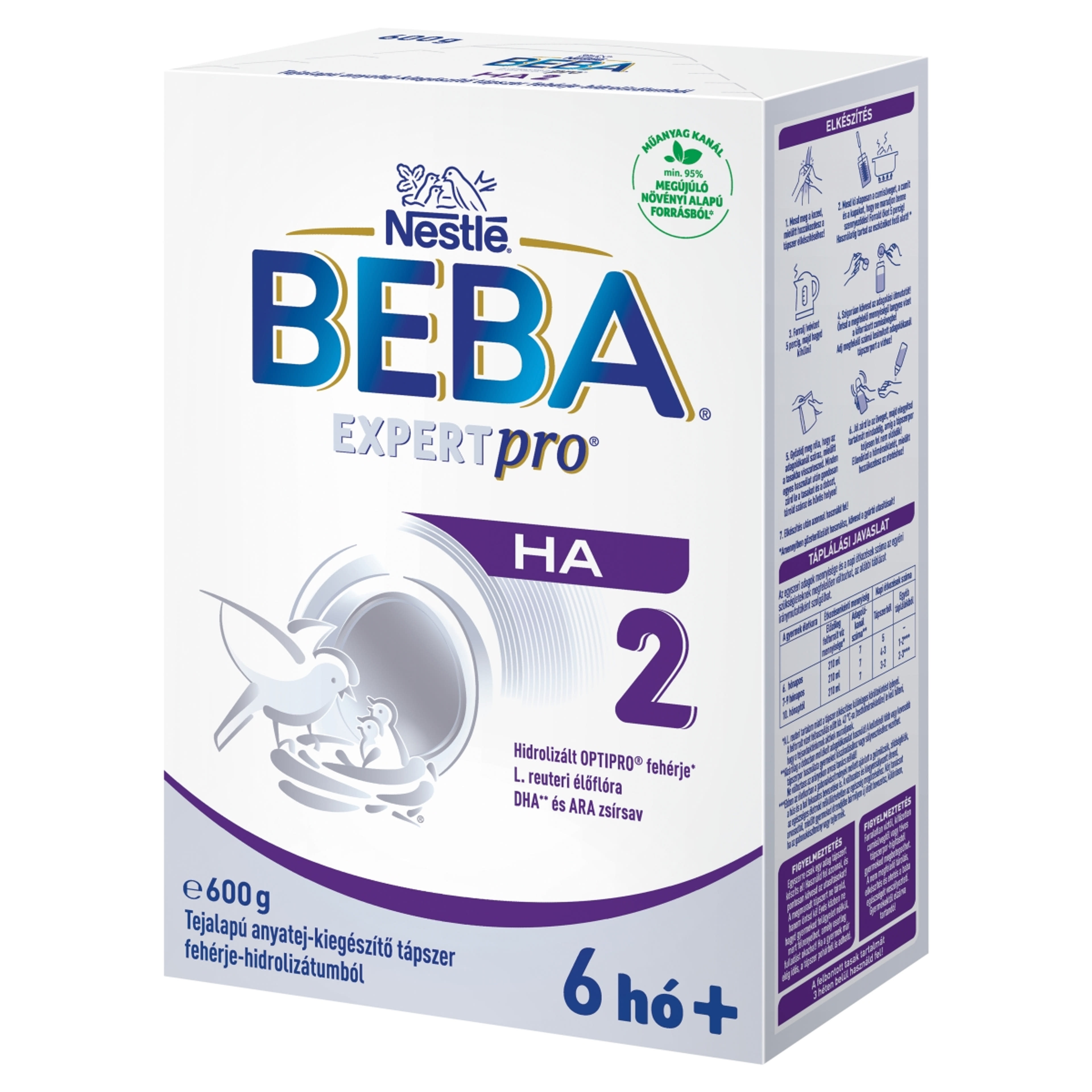 Beba Expertpro HA 2 tejalapú anyatej-kiegészítő tápszer fehérje-hidrolizátumból 6 hónapos kortól - 600 g-2