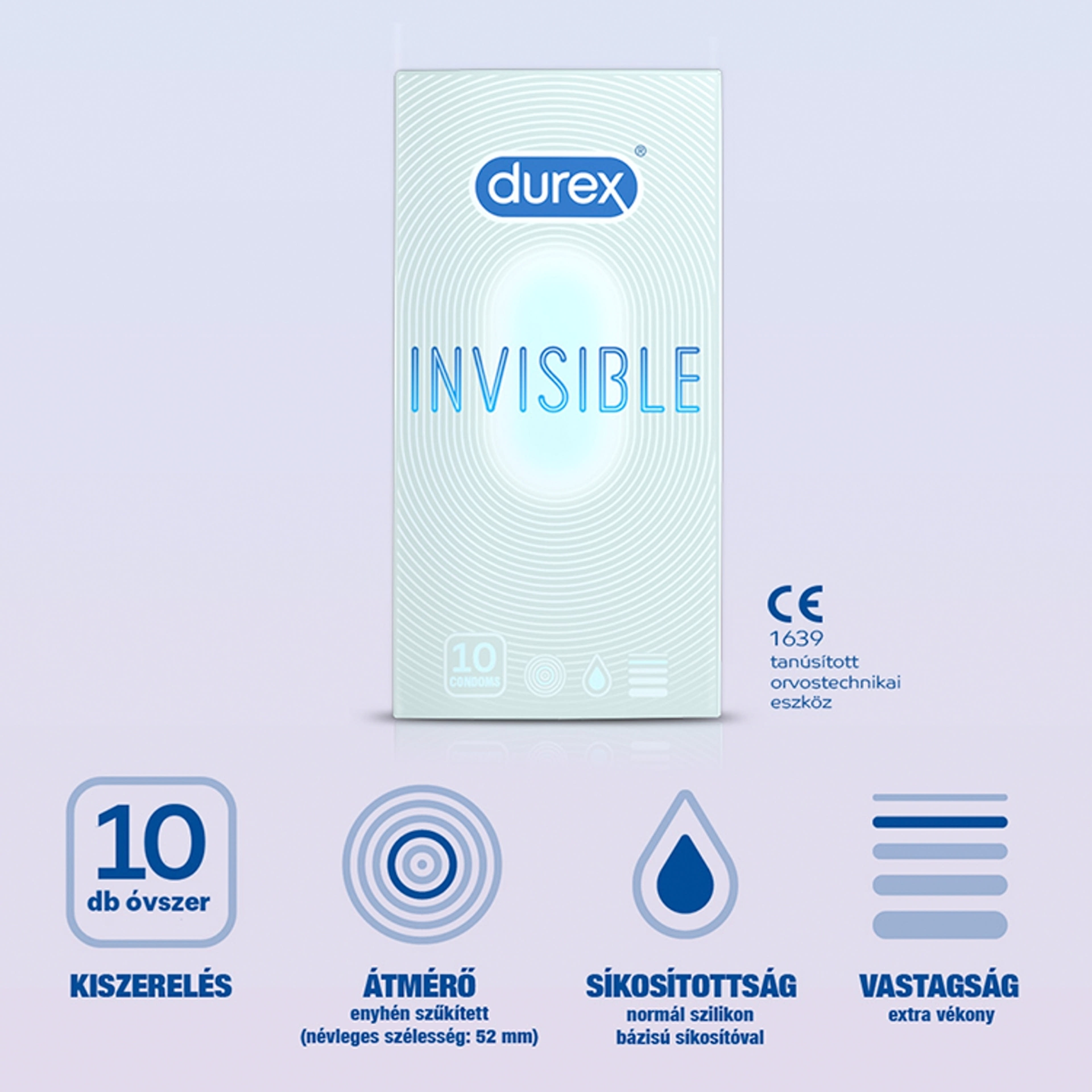 Durex Invisible extra vékony óvszer - 10 db-3