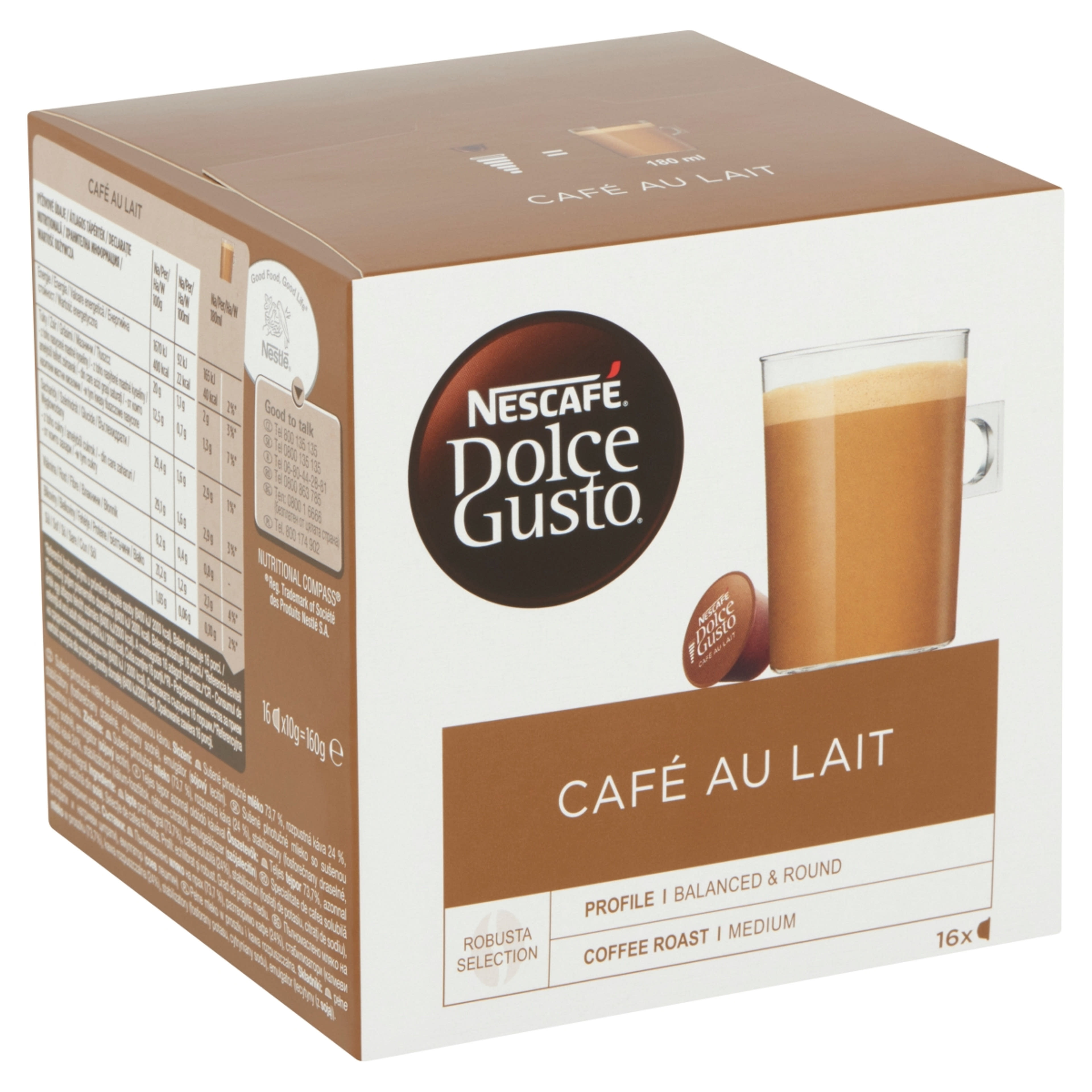 Nescafé Dolce Gusto Café Au Lait teljes tejpor azonnal oldódó kávéval 16 db - 160 g-2