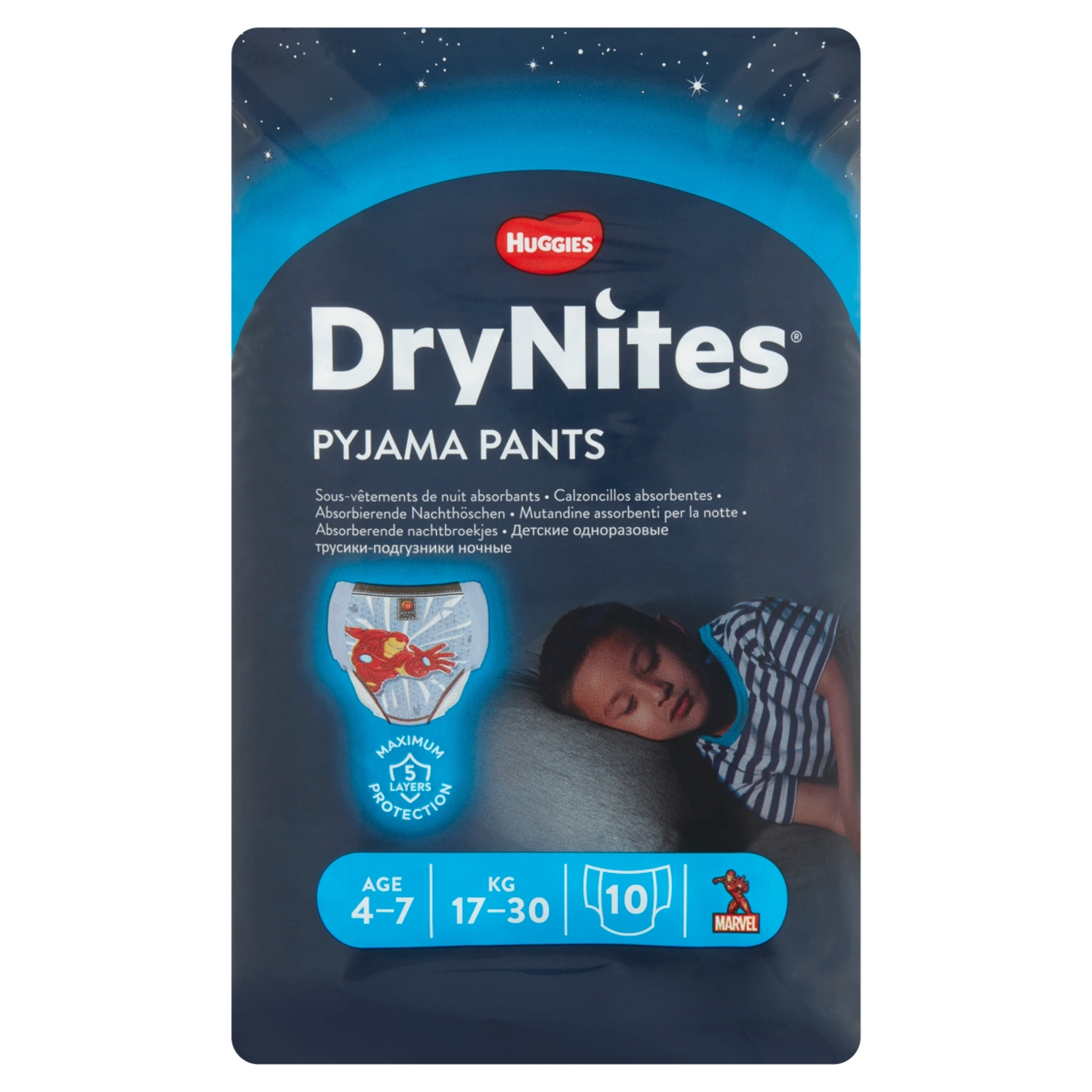 Huggies DryNites éjszakai pelenka, 4-7 év, 17-30 kg - 10 db