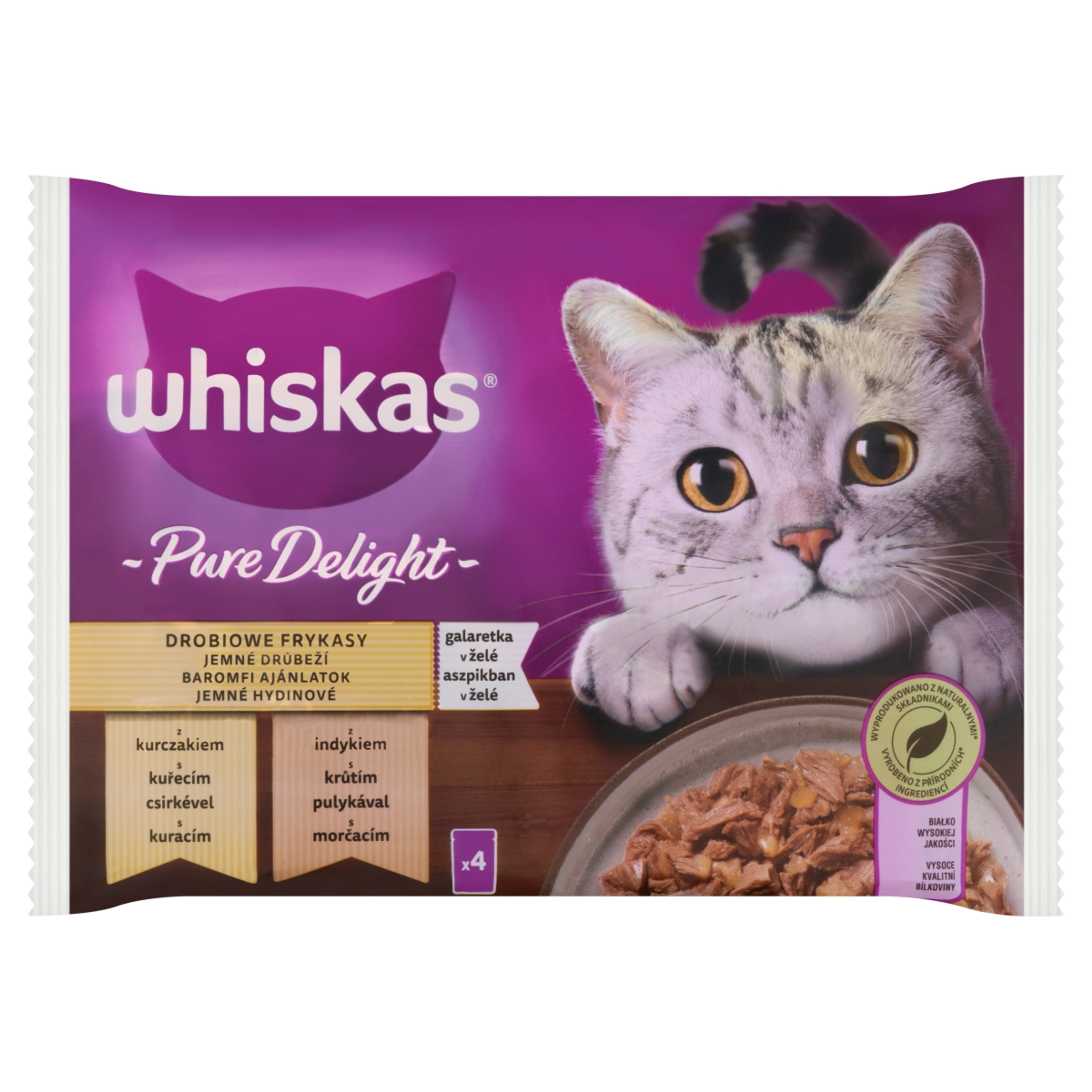 Whiskas Pure Delight alutasak felnőtt macskáknak 4 x 85 g - 340 g-1