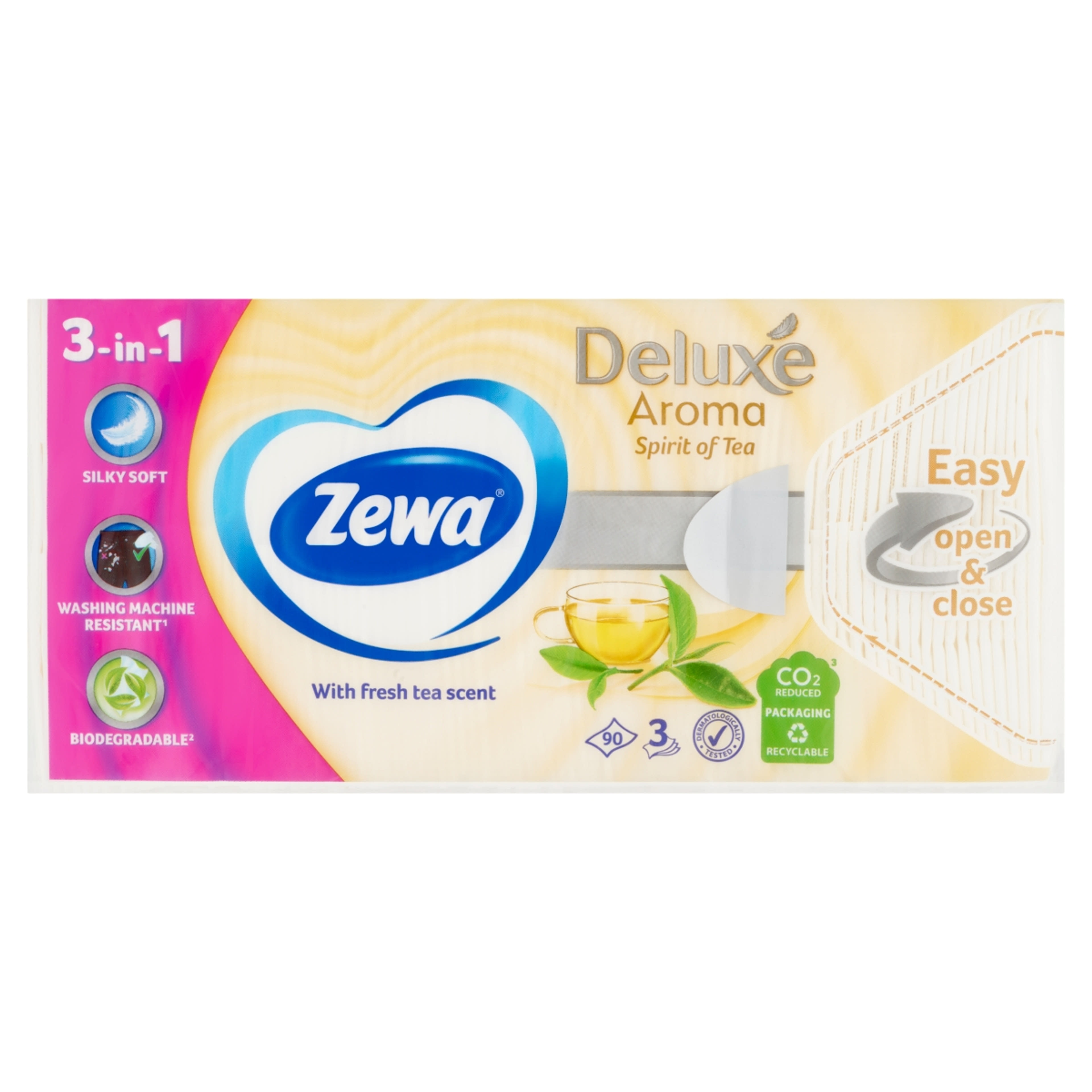 Zewa Deluxe Spirit Of Tea papír zsebkendő 3 rétegű - 90 db