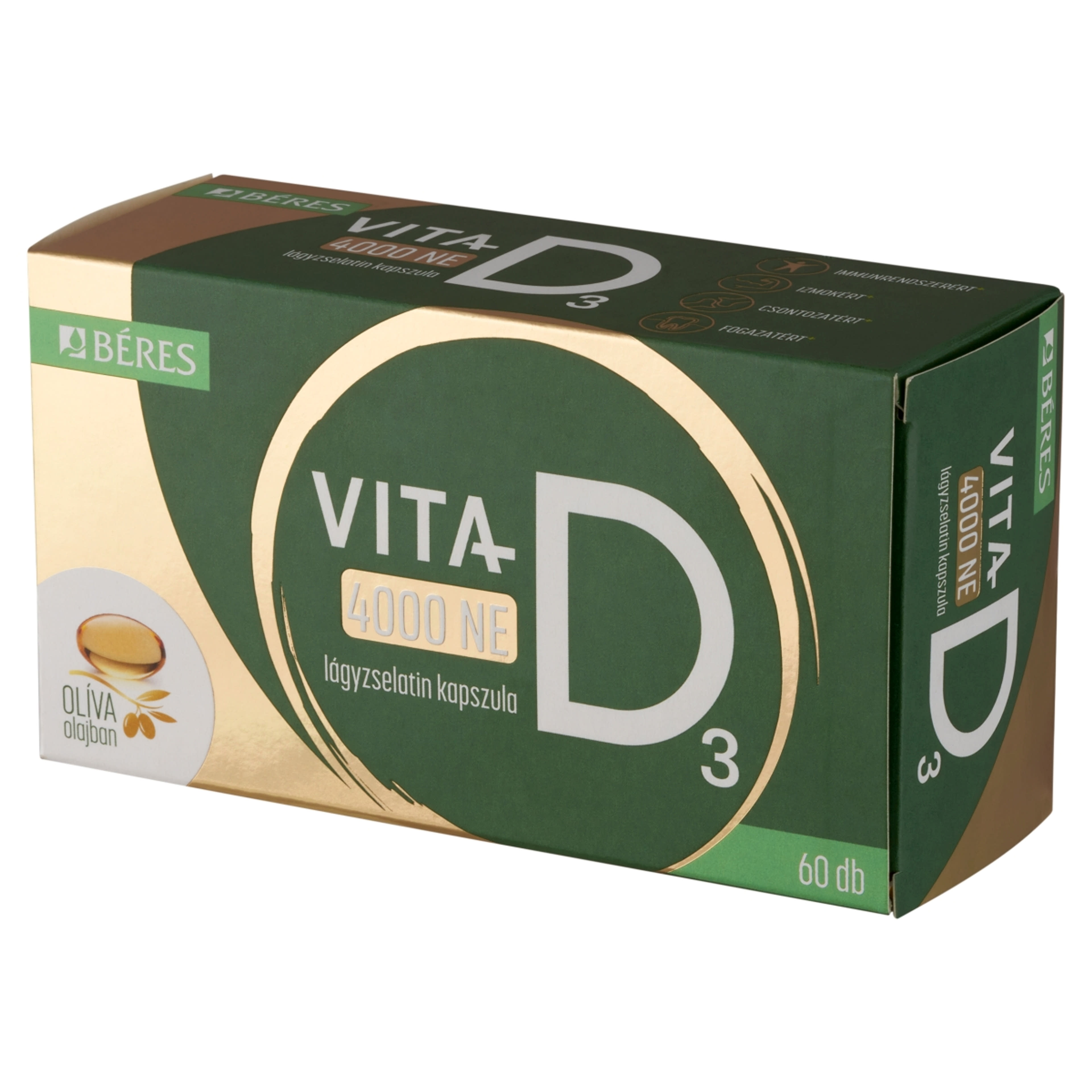 Béres Vita-D 4000 NE étrend-kiegészítő lágyzselatin kapszula - 60 db-2