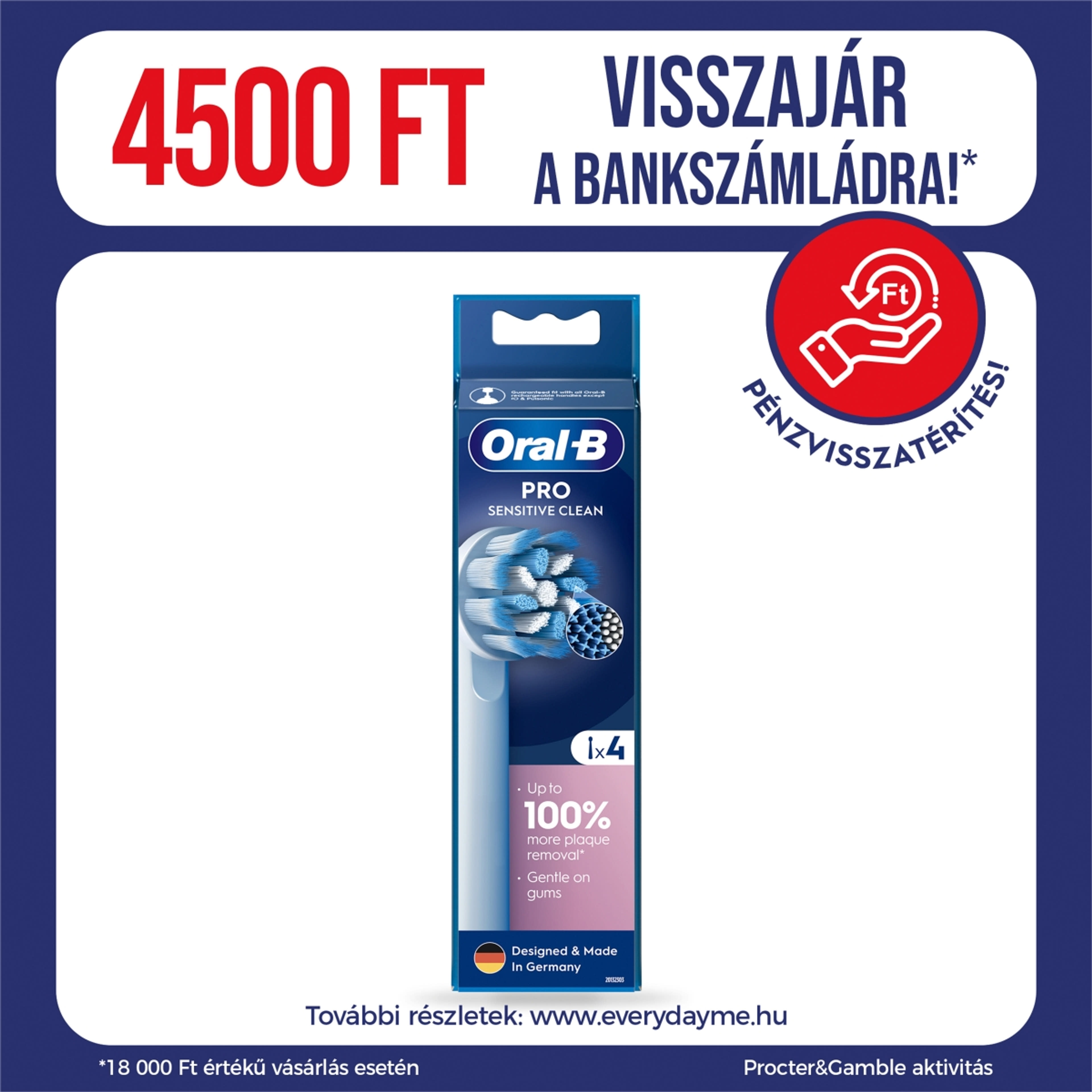 Oral-B Pro Sensitive Clean fogkefefej -  4 db